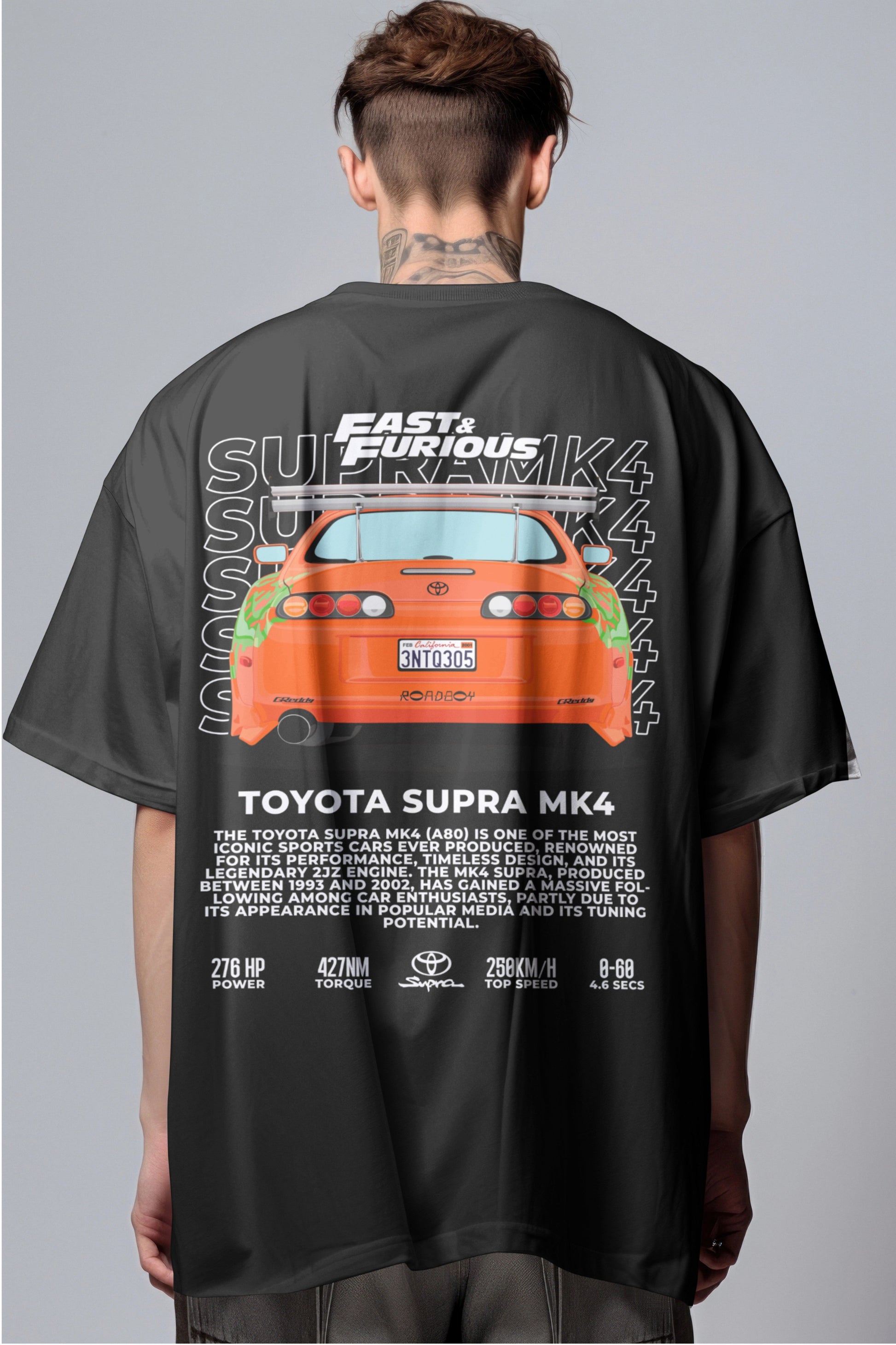 Fast & Furious Toyota Supra MK4 Graphic Printed Oversized T-shirt Harble Outfits