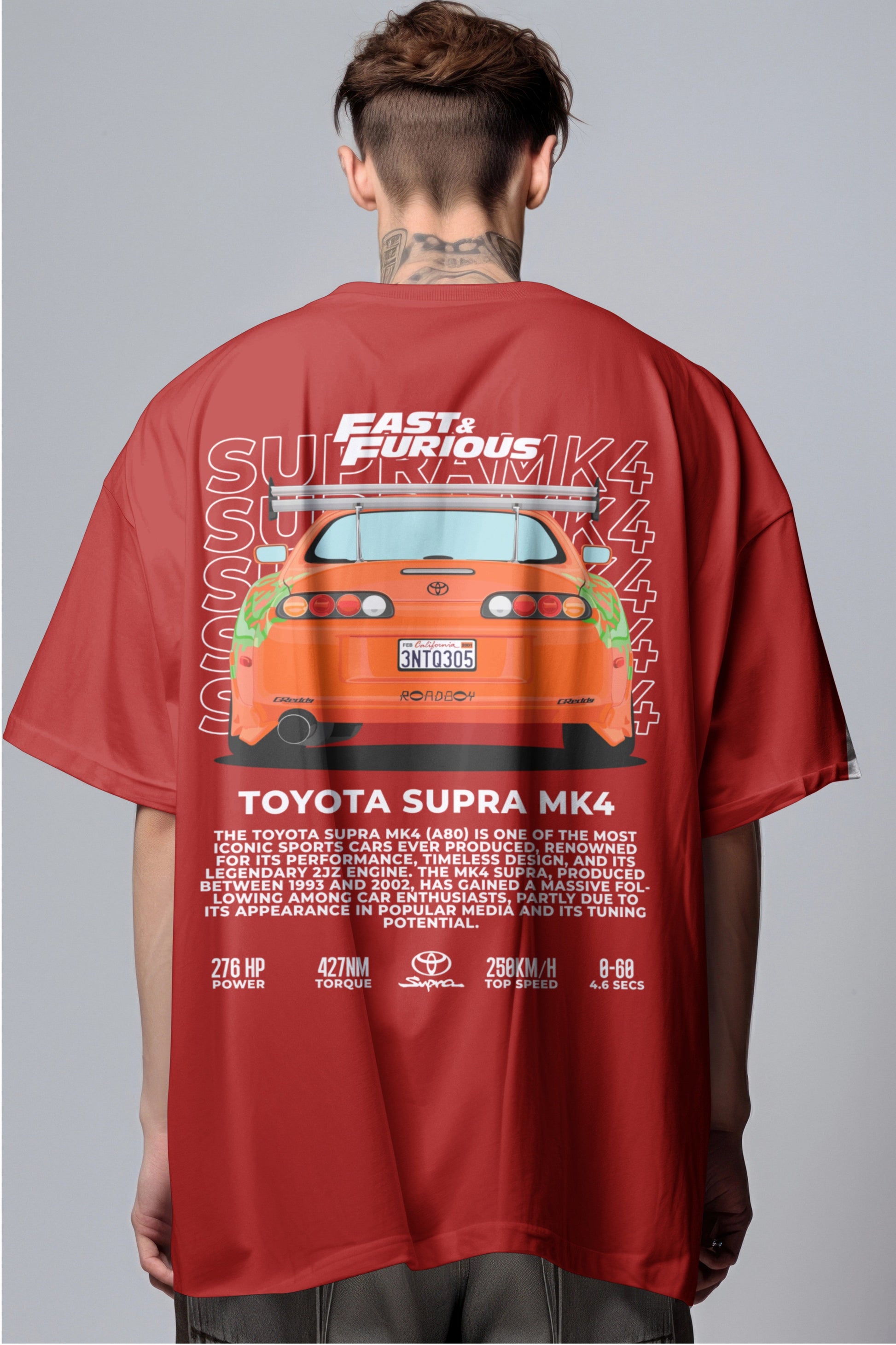 Fast & Furious Toyota Supra MK4 Graphic Printed Oversized T-shirt Harble Outfits