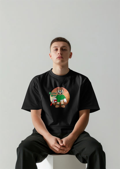 Breaking Bricks Graphic Printed Oversized T-shirt - – Retro Remix Edition Harble Outfits
