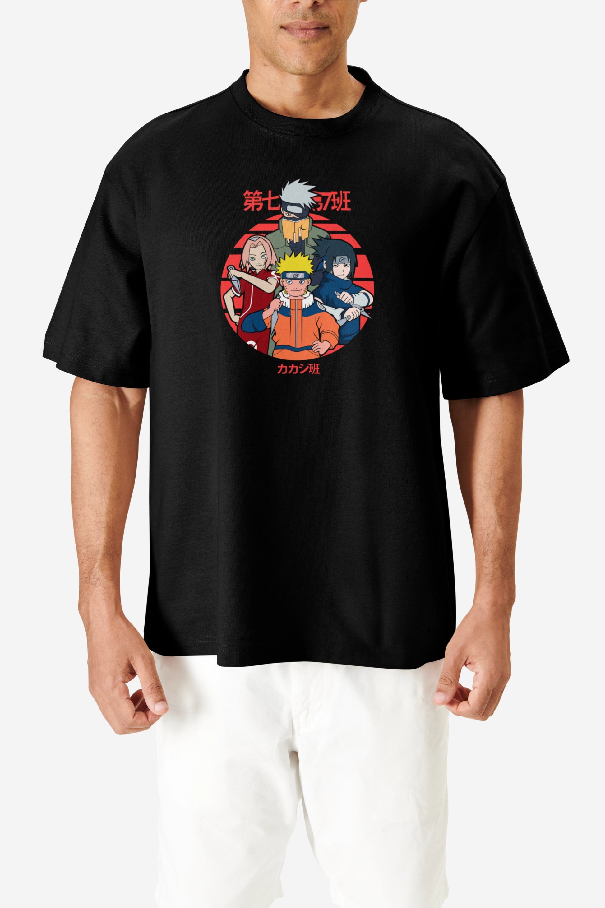 Naruto Team 7 Unity Graphic Printed Oversized T-shirt Harble Outfits