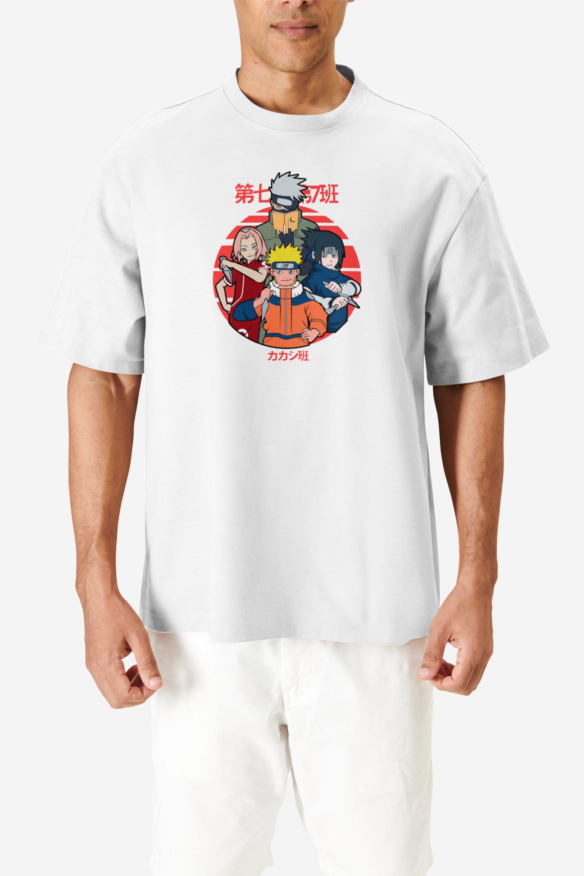 Naruto Team 7 Unity Graphic Printed Oversized T-shirt Harble Outfits