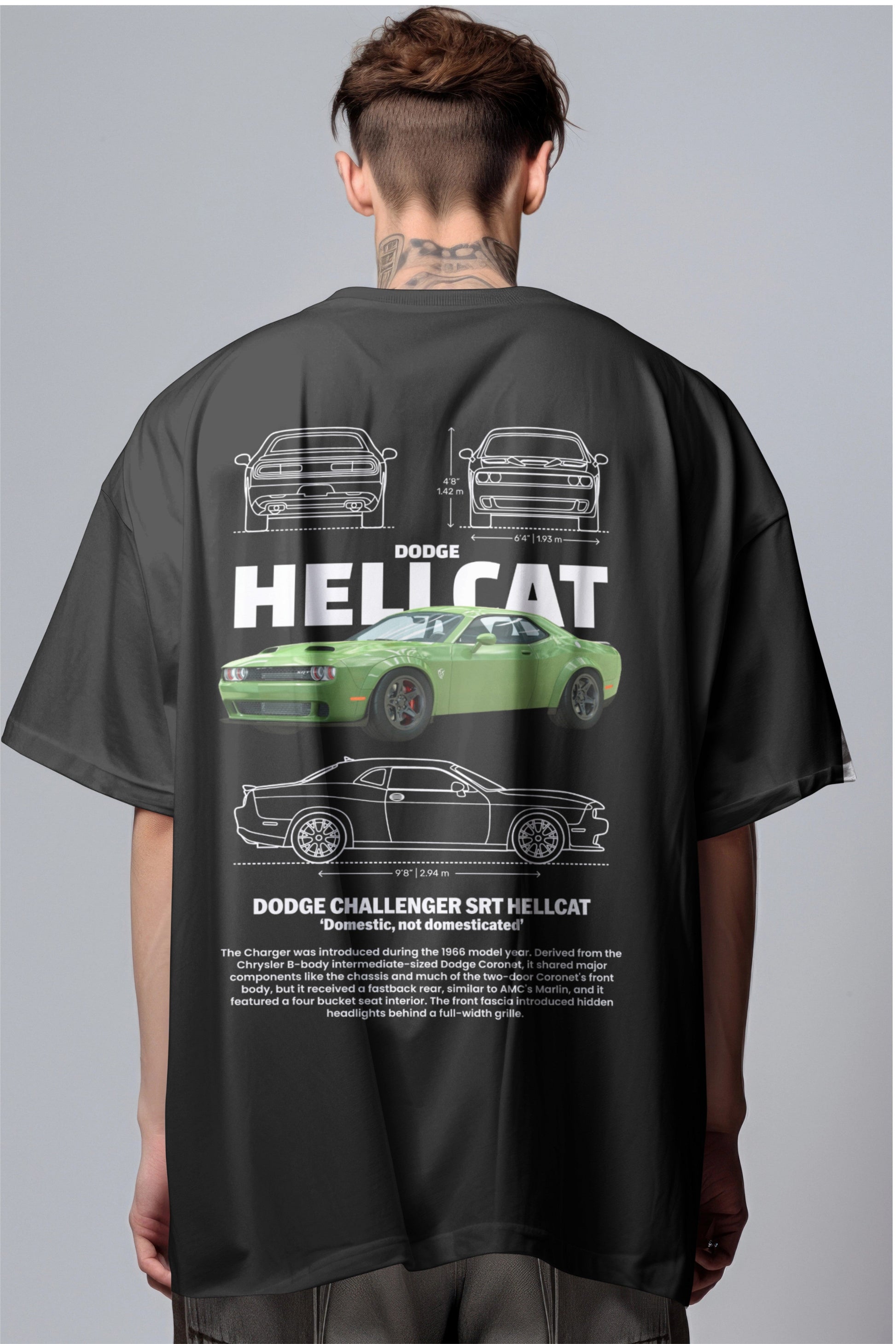 Challenger Hellcat Graphic Printed Oversized T-shirt Harble Outfits