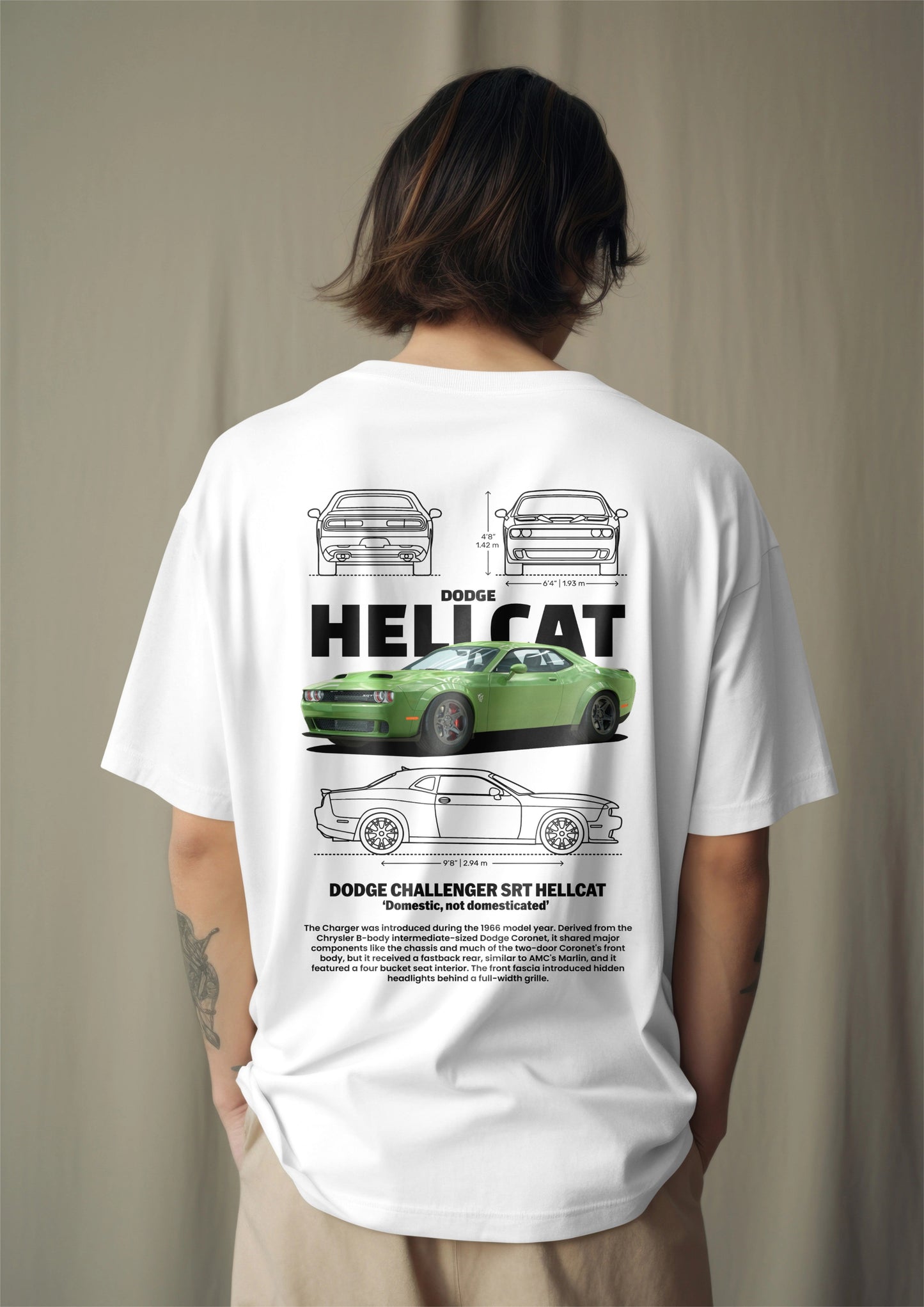 Challenger Hellcat Graphic Printed Oversized T-shirt Harble Outfits