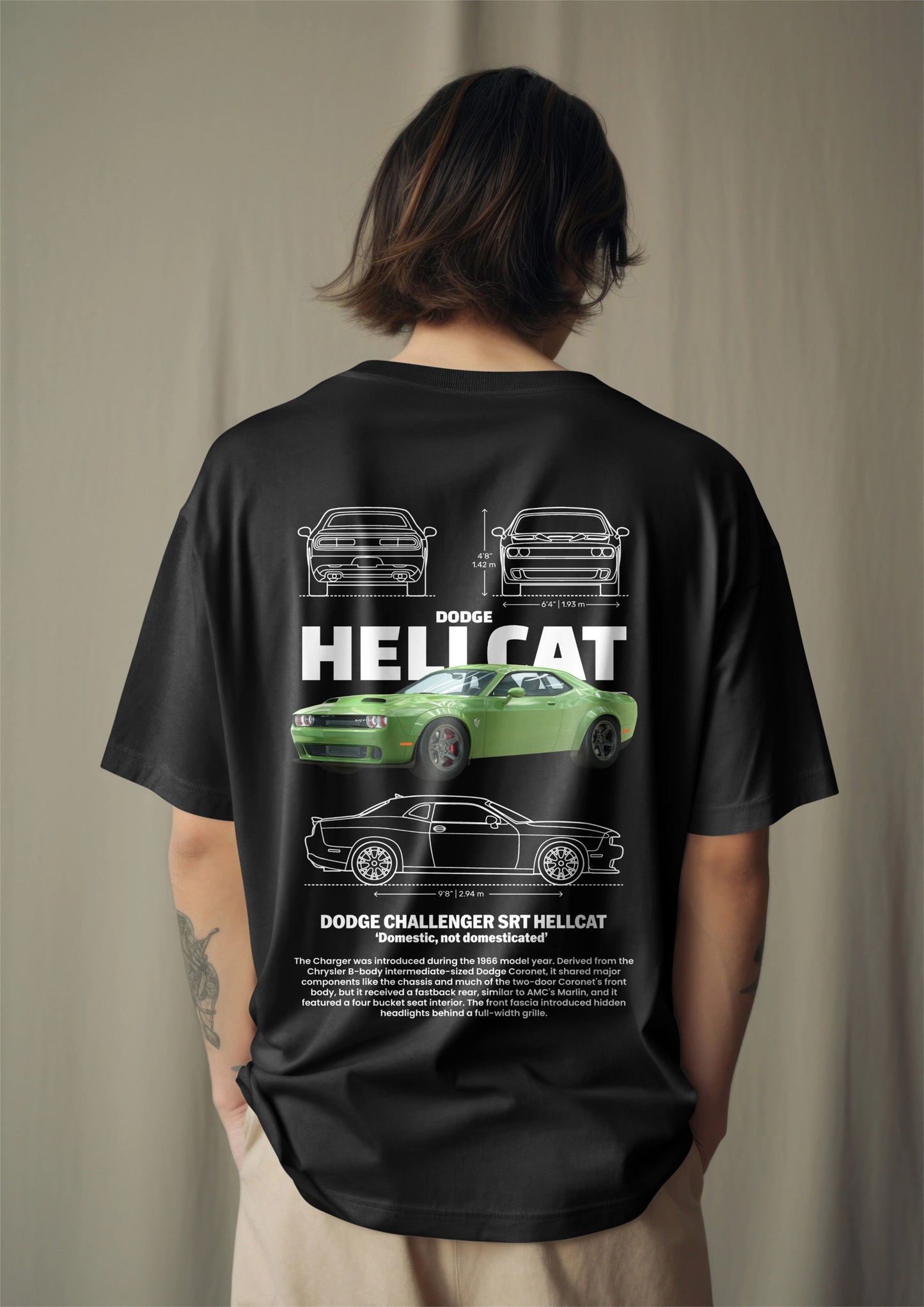 Challenger Hellcat Graphic Printed Oversized T-shirt Harble Outfits