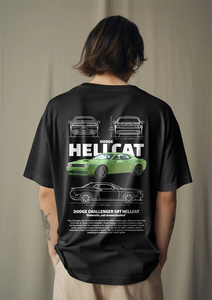 Challenger Hellcat Graphic Printed Oversized T-shirt Harble Outfits