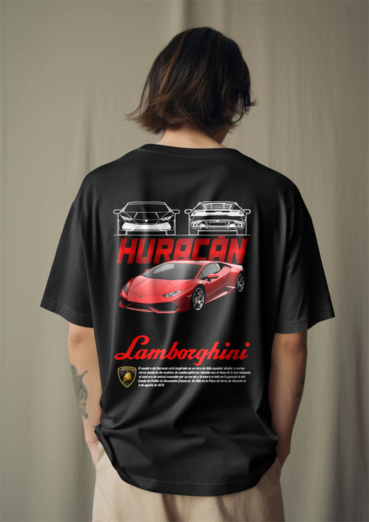 Lamborghini Huracan Red Graphic Printed Oversized T-shirt Harble Outfits