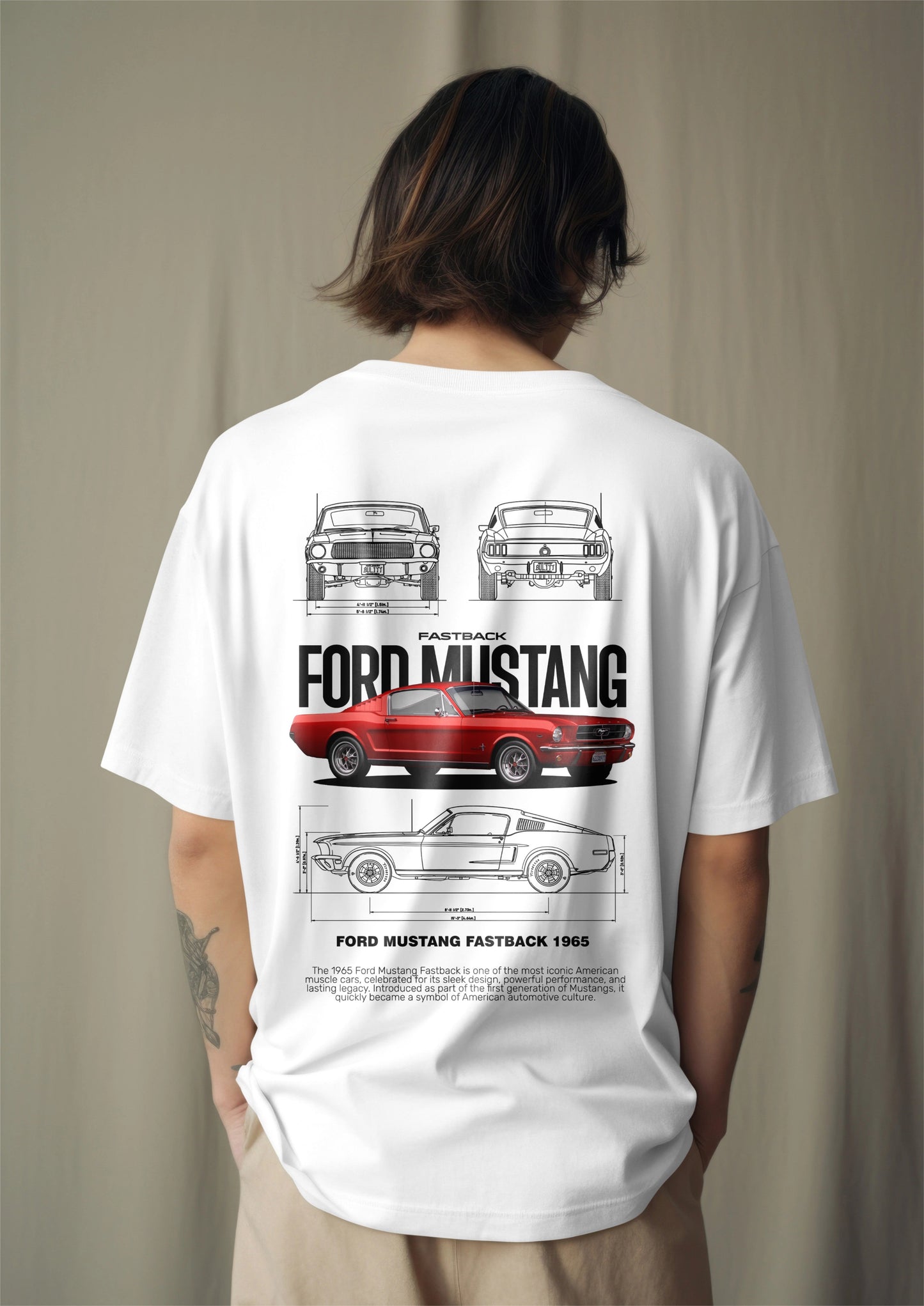 Ford Mustang Graphic Printed Oversized T-shirt - 65 Classic Edition Harble Outfits