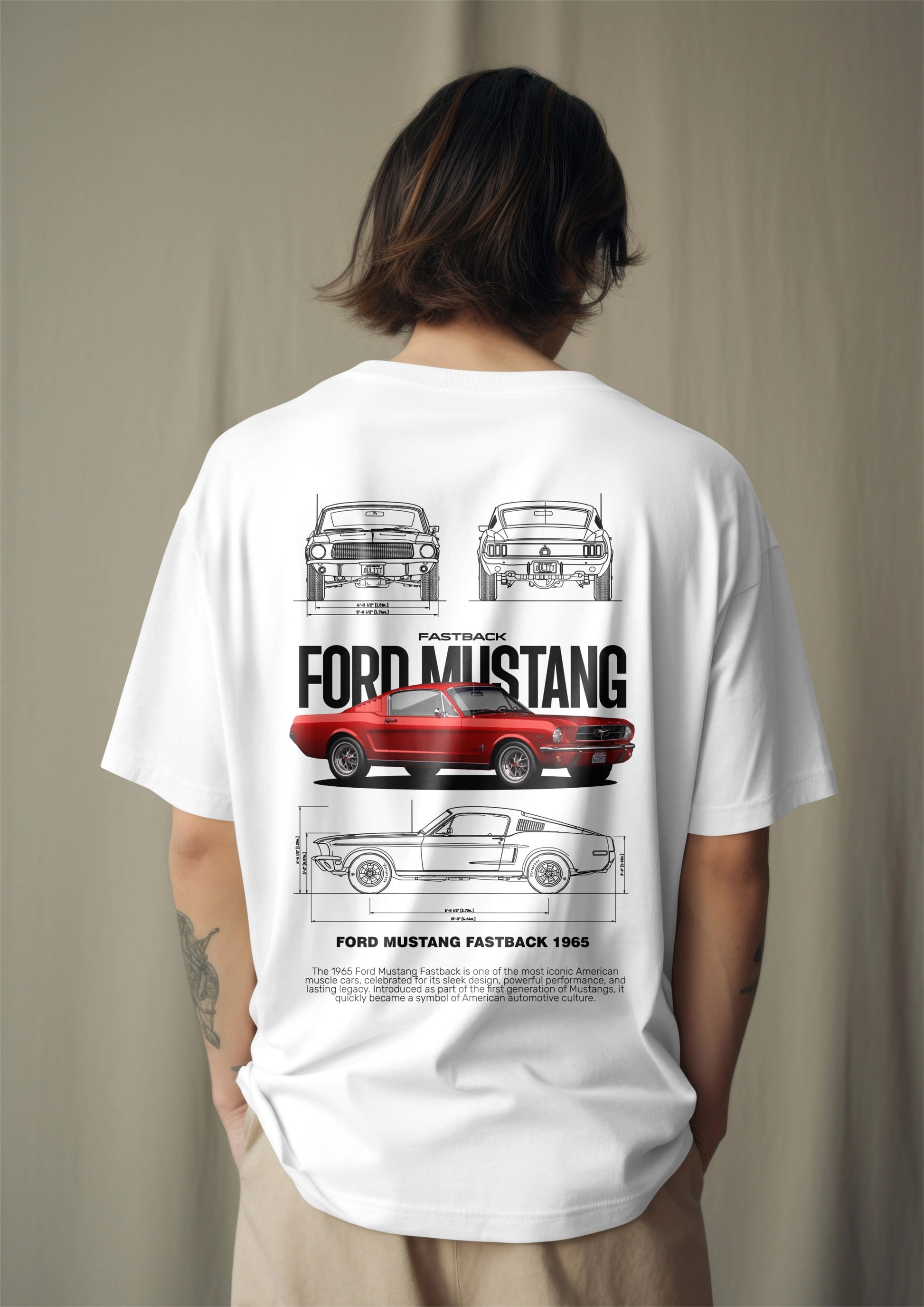 Ford Mustang Graphic Printed Oversized T-shirt - 65 Classic Edition Harble Outfits