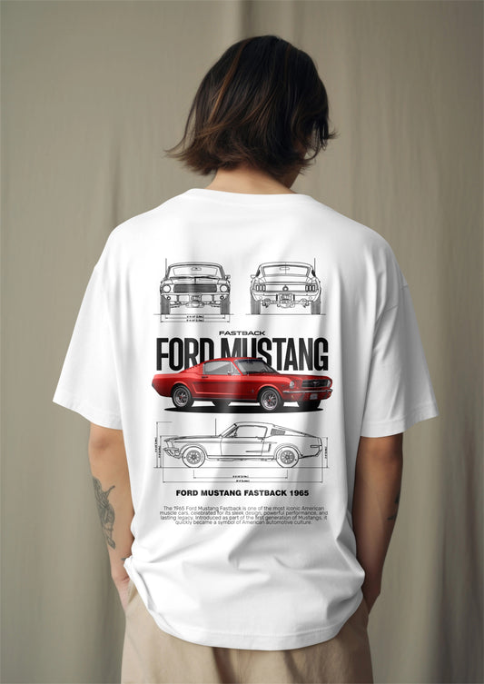 Ford Mustang Graphic Printed Oversized T-shirt - 65 Classic Edition Harble Outfits