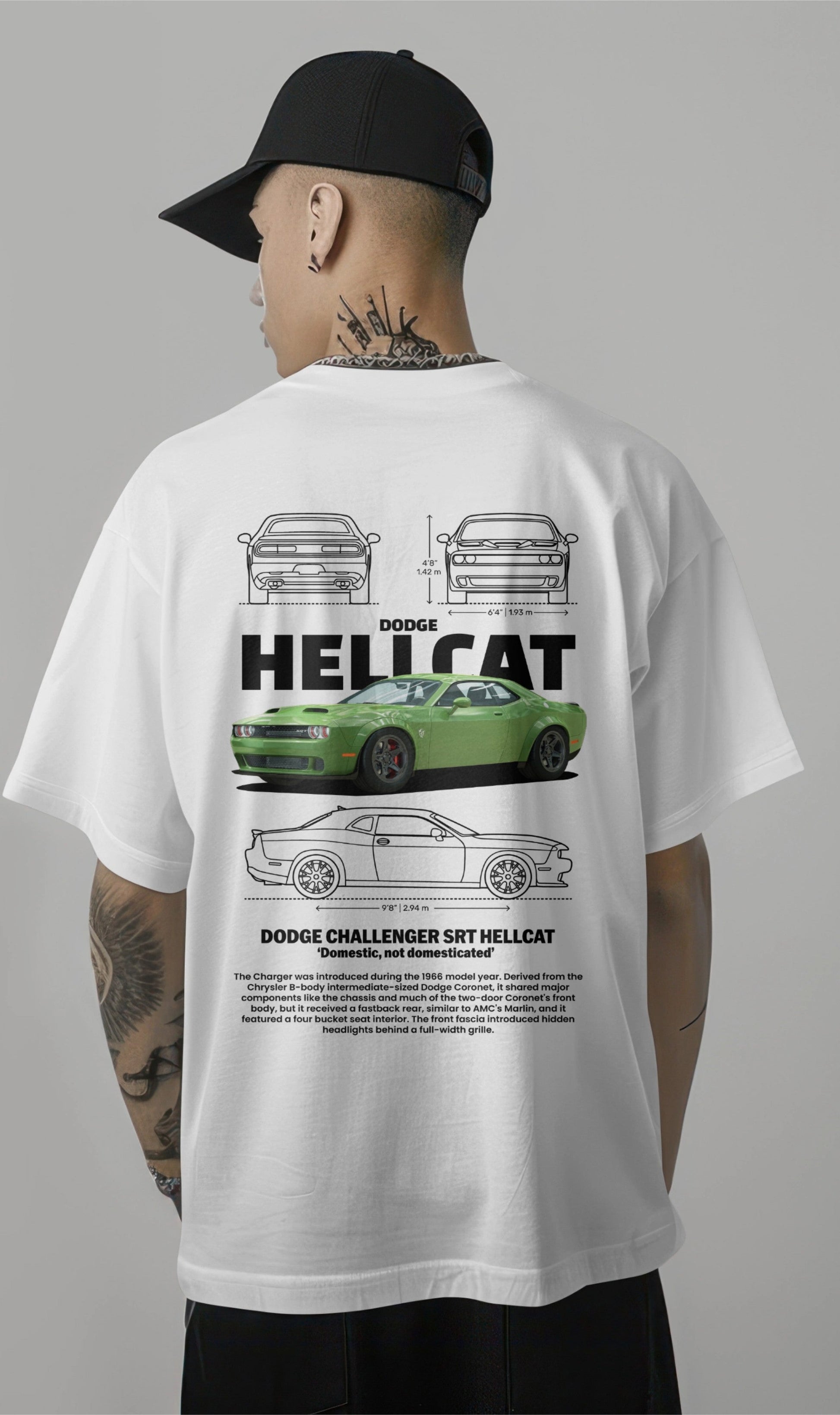 Challenger Hellcat Graphic Printed Oversized T-shirt Harble Outfits
