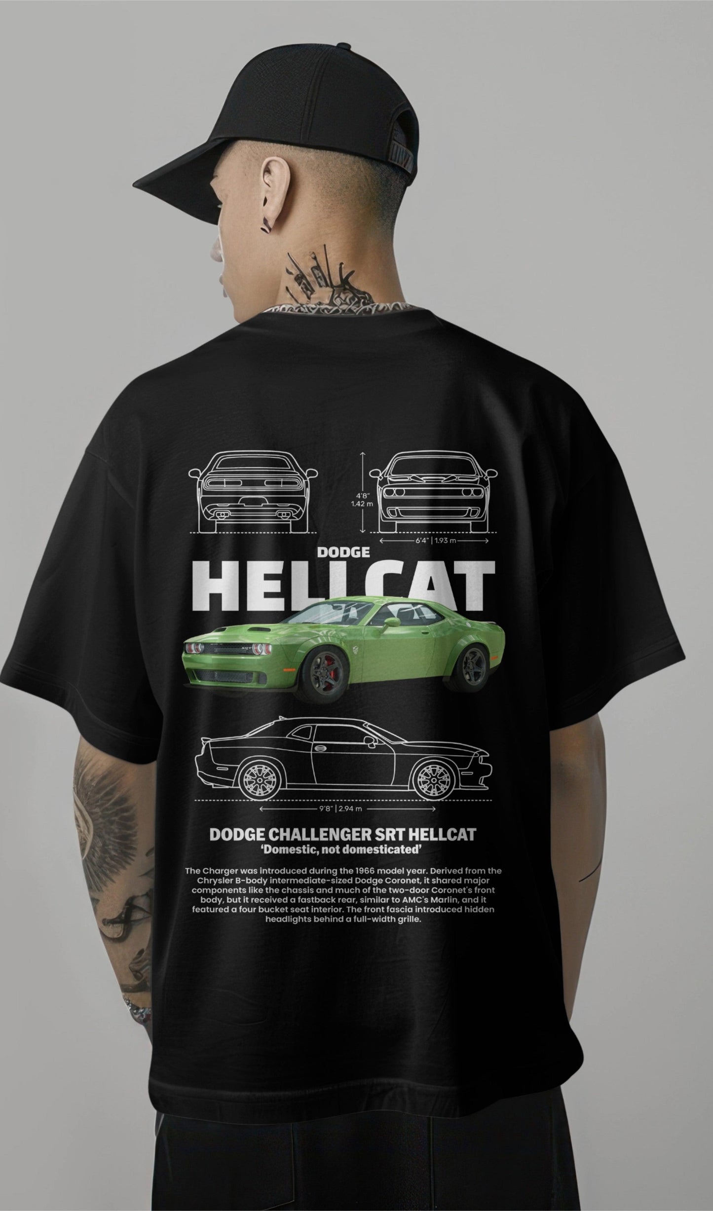 Challenger Hellcat Graphic Printed Oversized T-shirt Harble Outfits