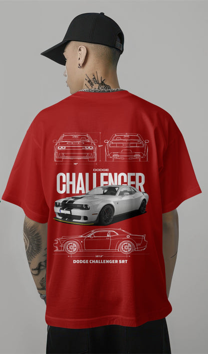 Dodge Challenger SRT Graphic Printed Oversized T-shirt Harble Outfits