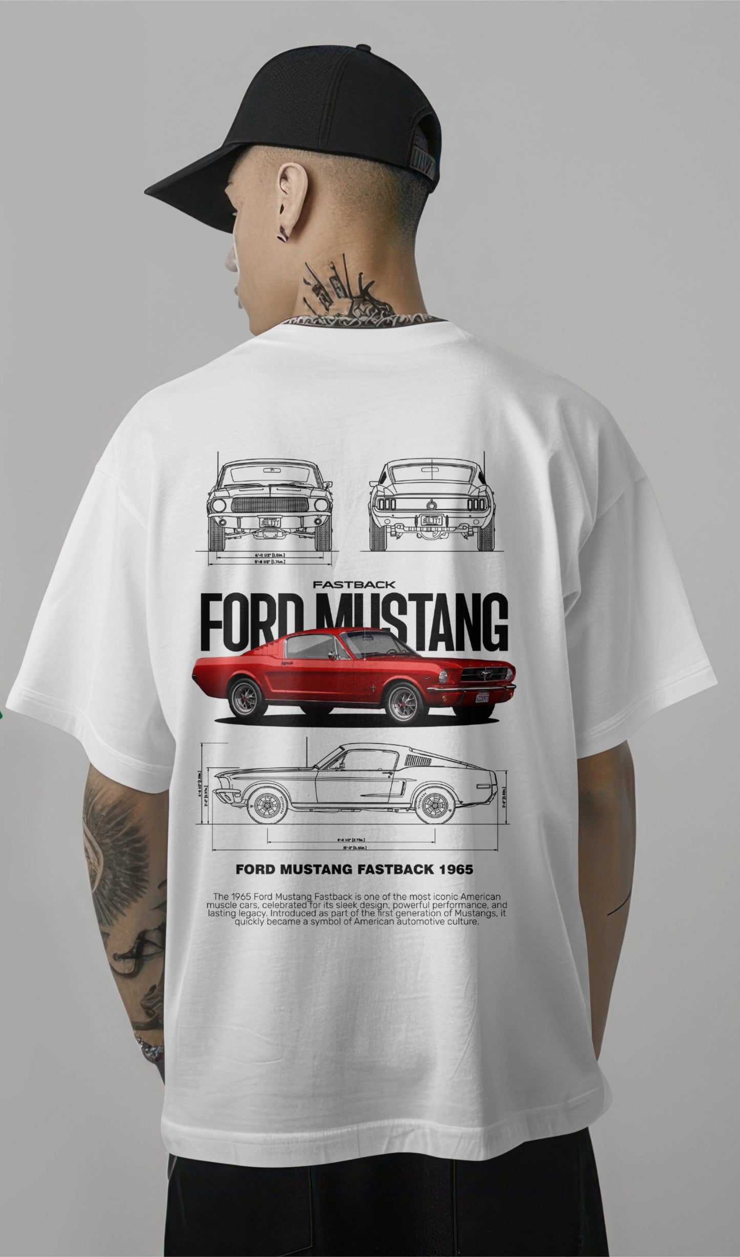 Ford Mustang Graphic Printed Oversized T-shirt - 65 Classic Edition Harble Outfits