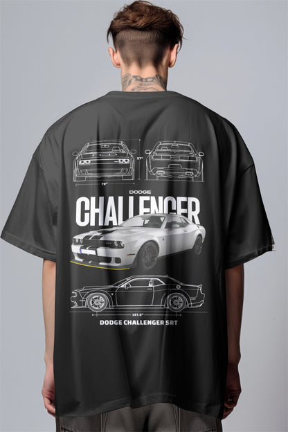 Dodge Challenger SRT Graphic Printed Oversized T-shirt Harble Outfits
