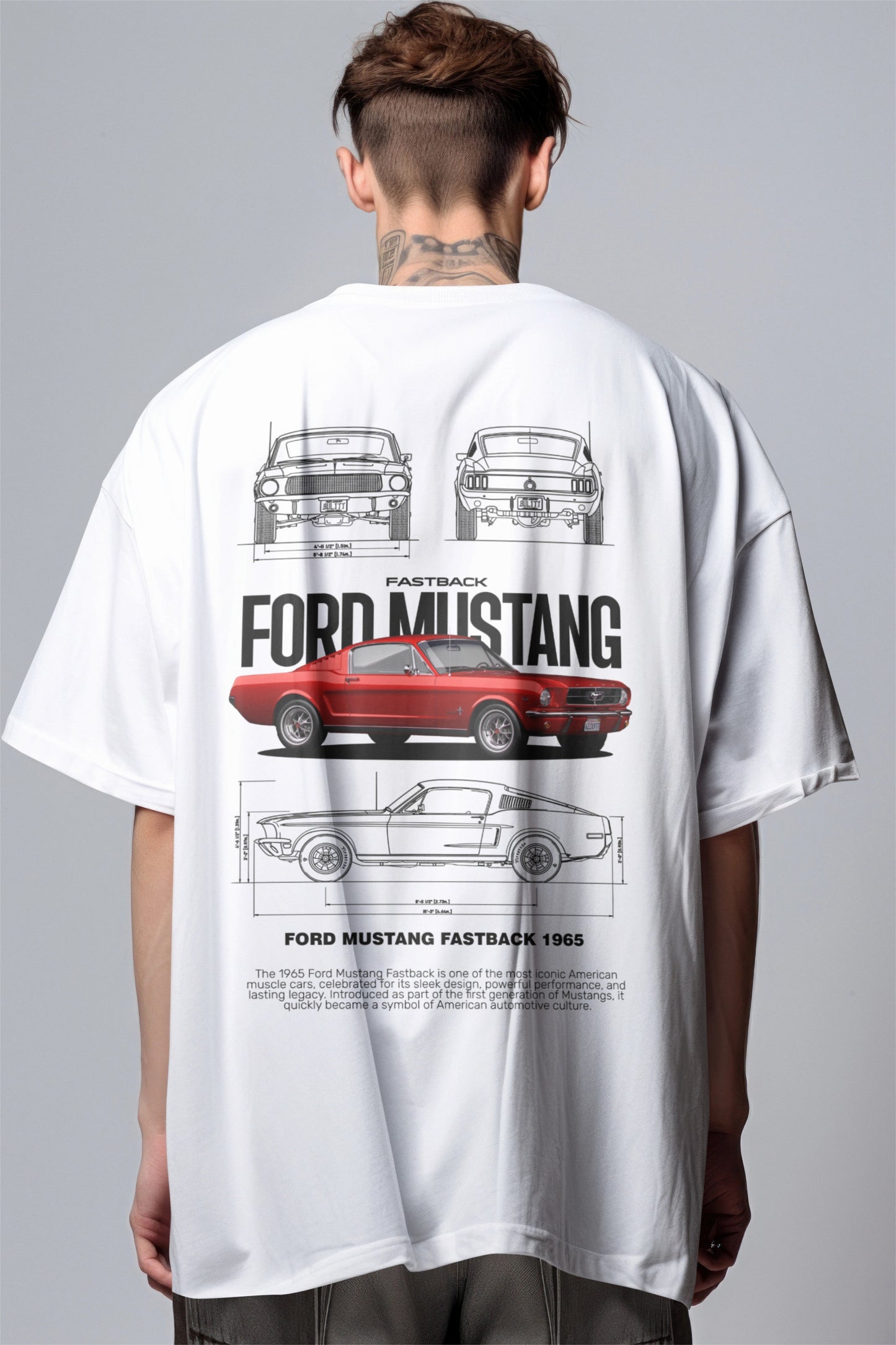 Ford Mustang Graphic Printed Oversized T-shirt - 65 Classic Edition Harble Outfits