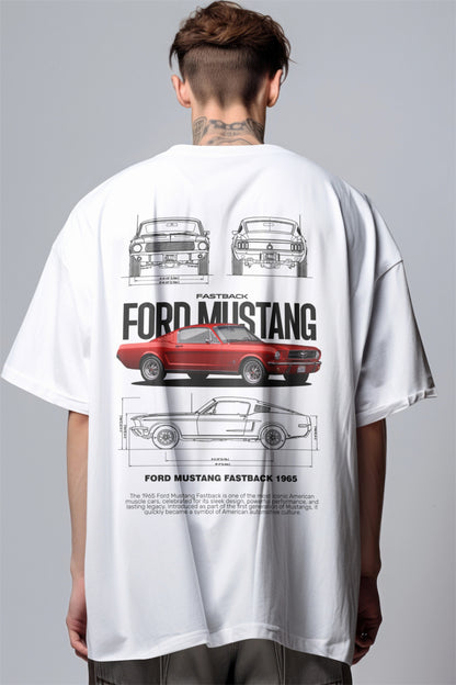 Ford Mustang Graphic Printed Oversized T-shirt - 65 Classic Edition Harble Outfits