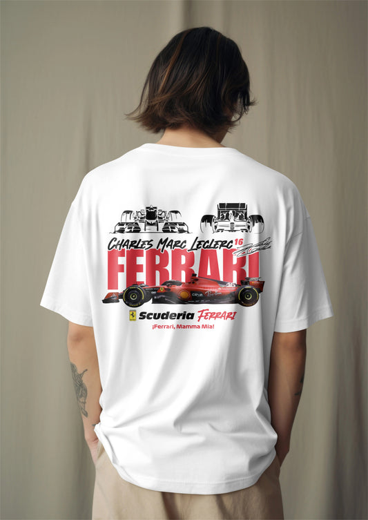 F1 Scuderia Ferrari 2 Printed Oversized T-shirt Harble Outfits