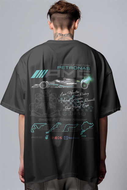 F1 Mercedes AMG Petronas 1 Printed Oversized T-shirt Harble Outfits