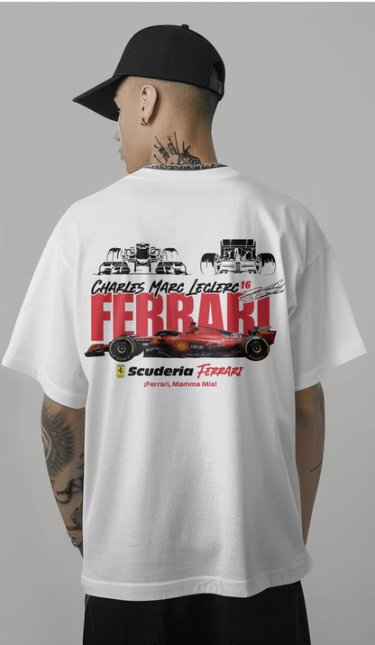 F1 Scuderia Ferrari 2 Printed Oversized T-shirt Harble Outfits