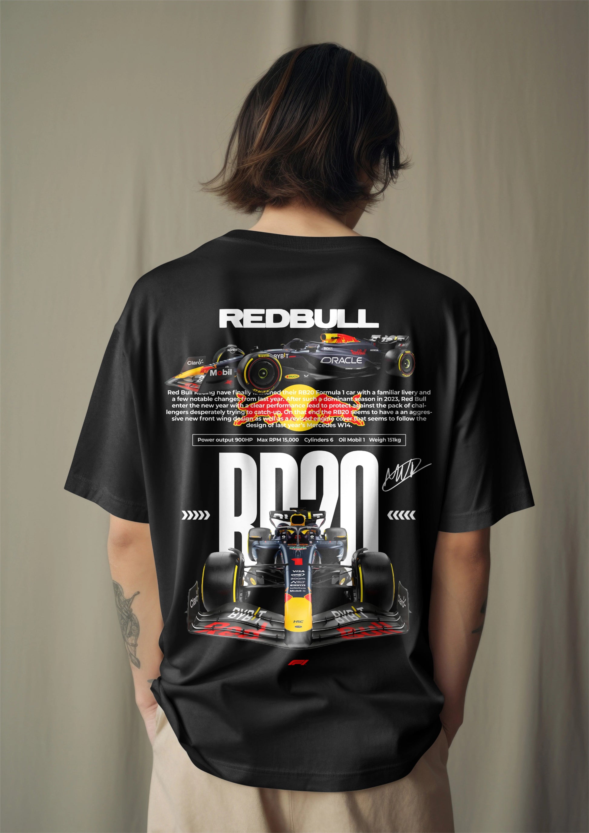 F1 Red Bull Racing 2 Printed Oversized T-shirt Harble Outfits