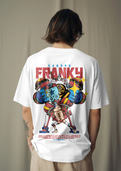 One Piece Cyborg Franky Graphic Printed Oversized T-shirt Harble Outfits