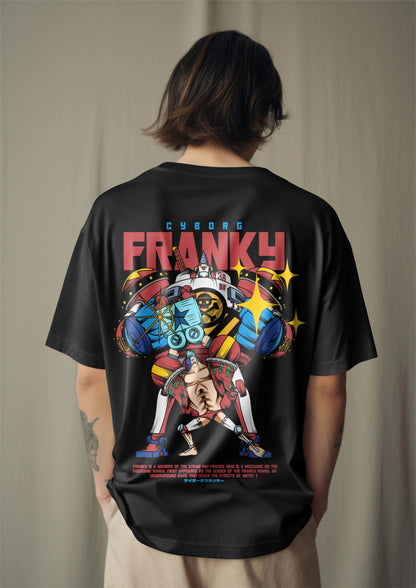 One Piece Cyborg Franky Graphic Printed Oversized T-shirt Harble Outfits