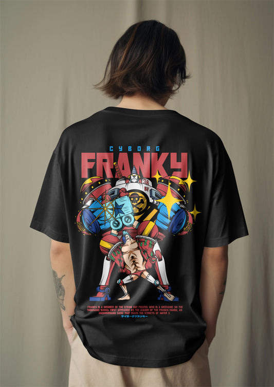 One Piece Cyborg Franky Graphic Printed Oversized T-shirt Harble Outfits