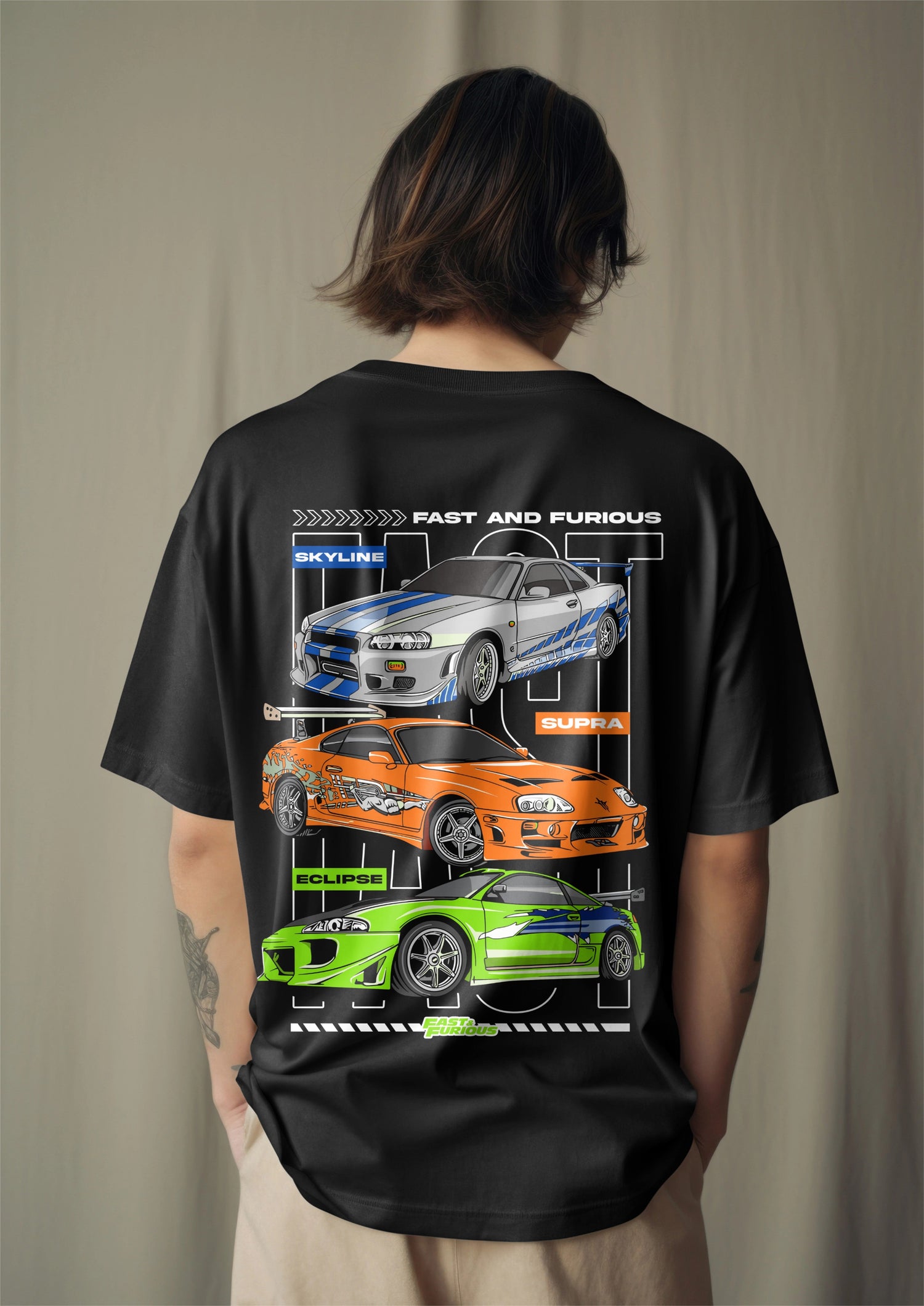 Fast & Furious Legends - Street Racer Series Printed Oversized T-shirt Harble Outfits