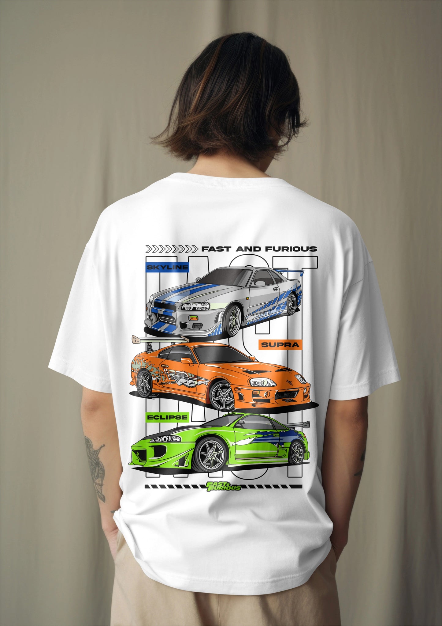 Fast & Furious Legends - Street Racer Series Printed Oversized T-shirt Harble Outfits