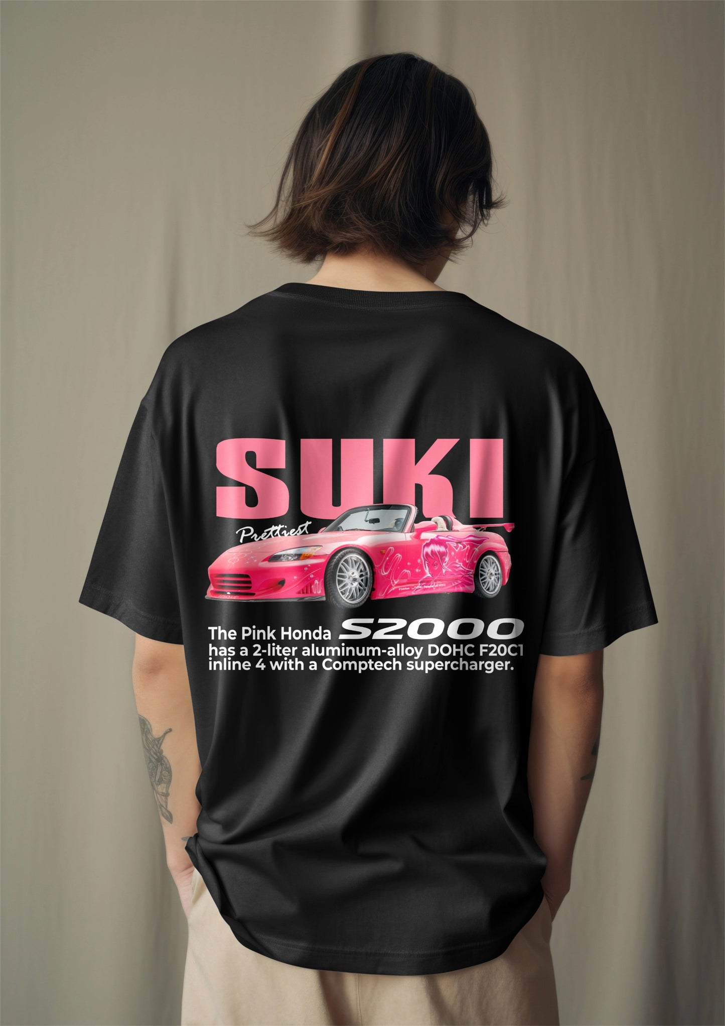 Fast & Furious Suki’s Pink S2000 Printed Oversized T-shirt - Prettiest Racer Edition Harble Outfits