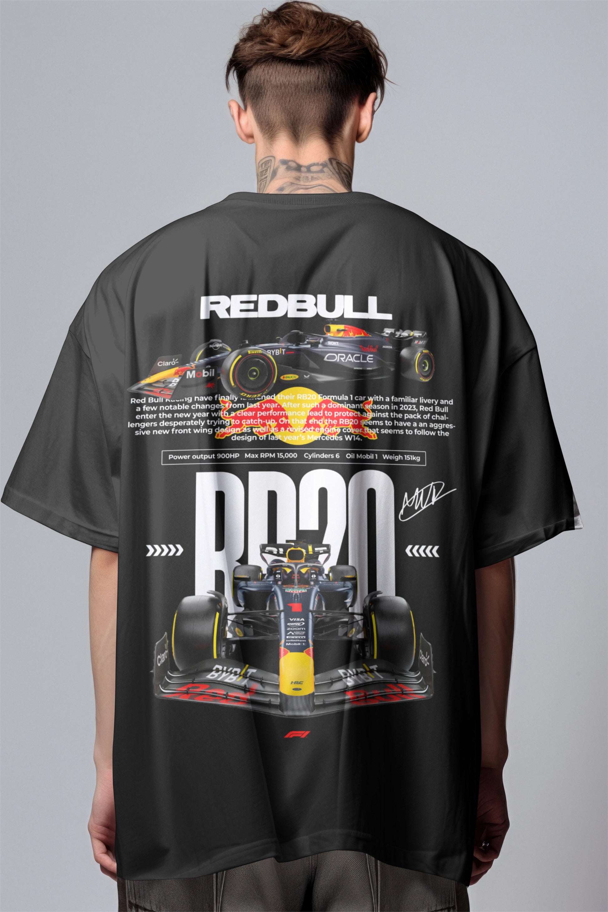 F1 Red Bull Racing 2 Printed Oversized T-shirt Harble Outfits