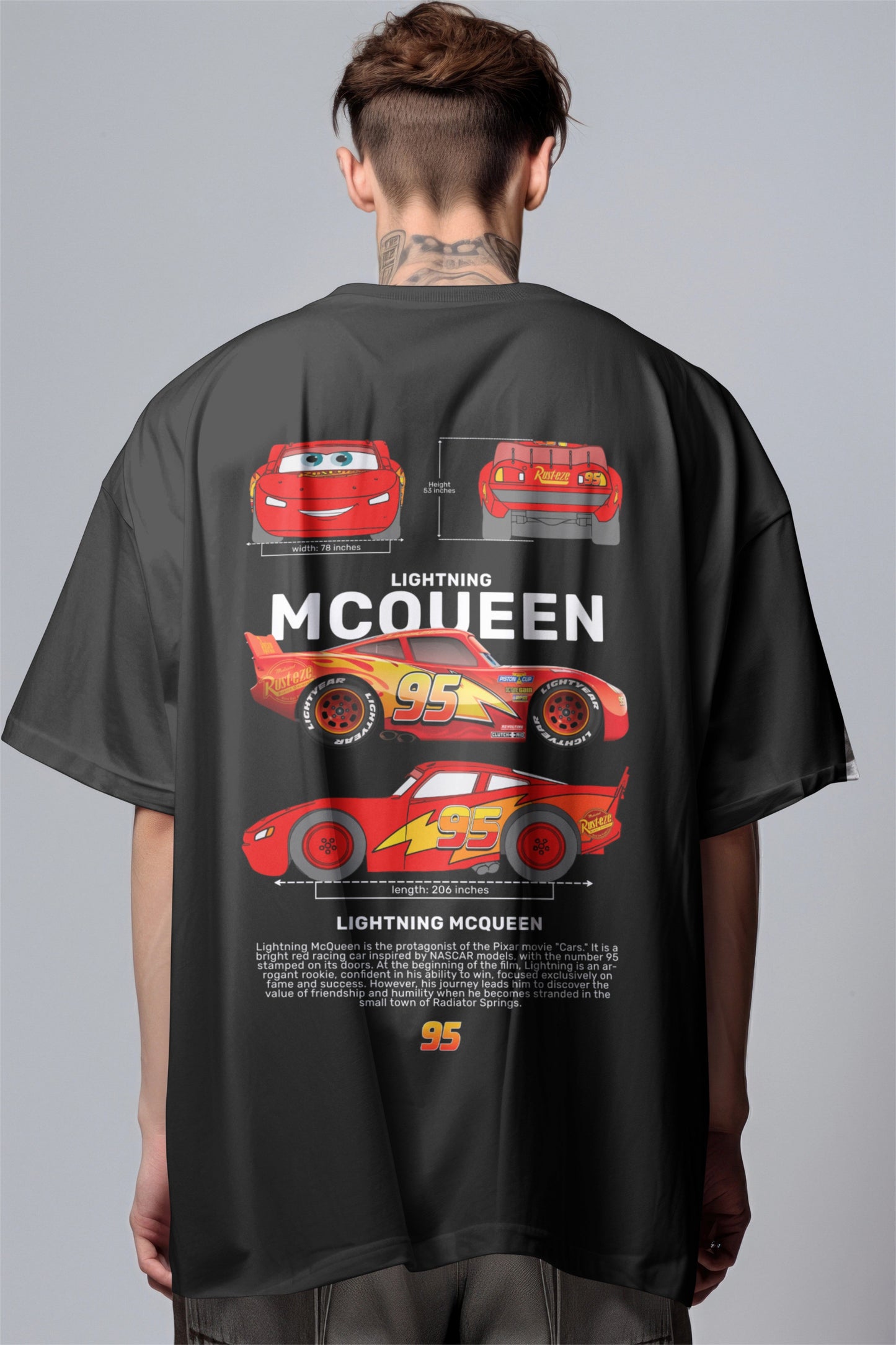 Lightning McQueen Graphic Printed Oversized T-shirt Harble Outfits