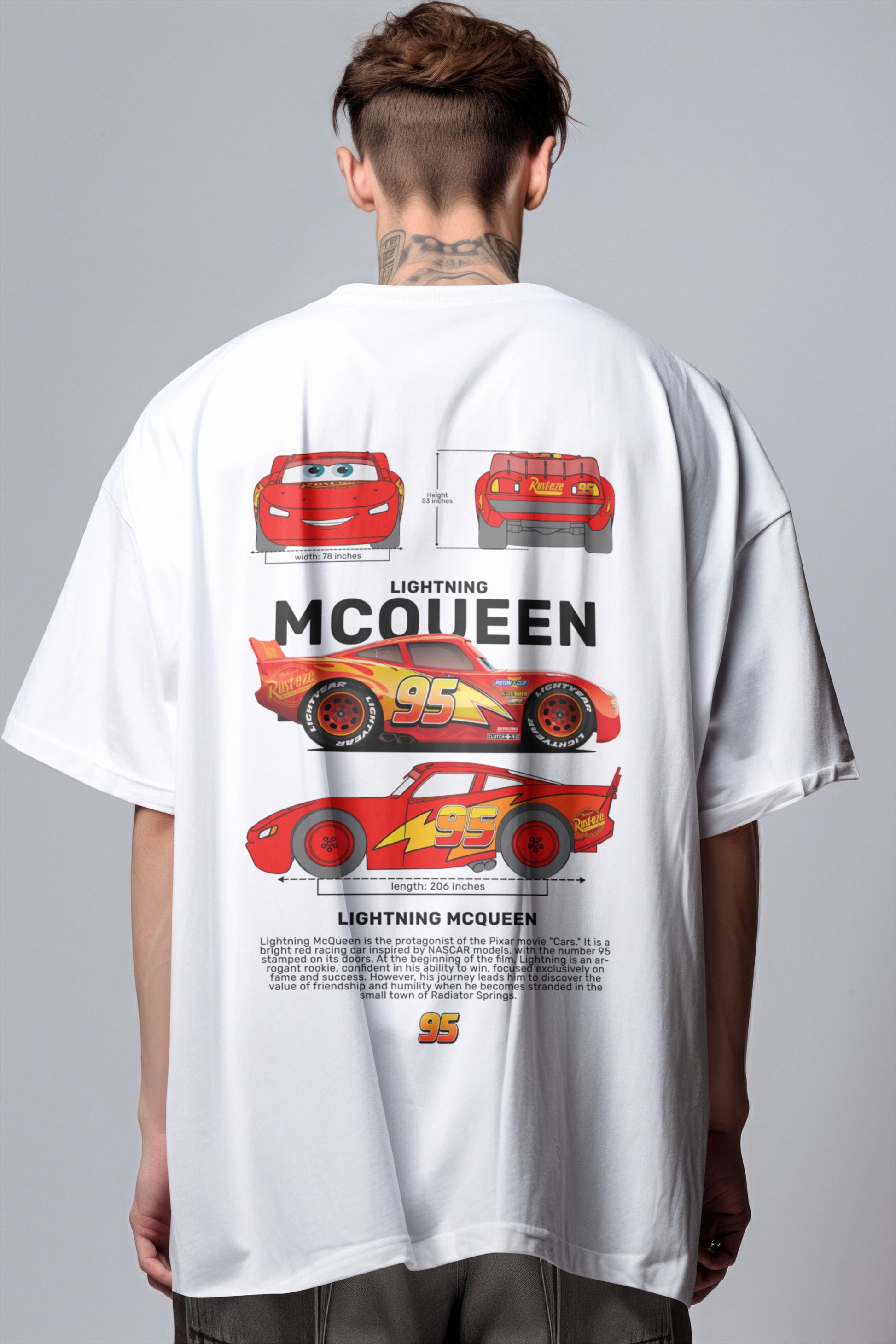 Lightning McQueen Graphic Printed Oversized T-shirt Harble Outfits