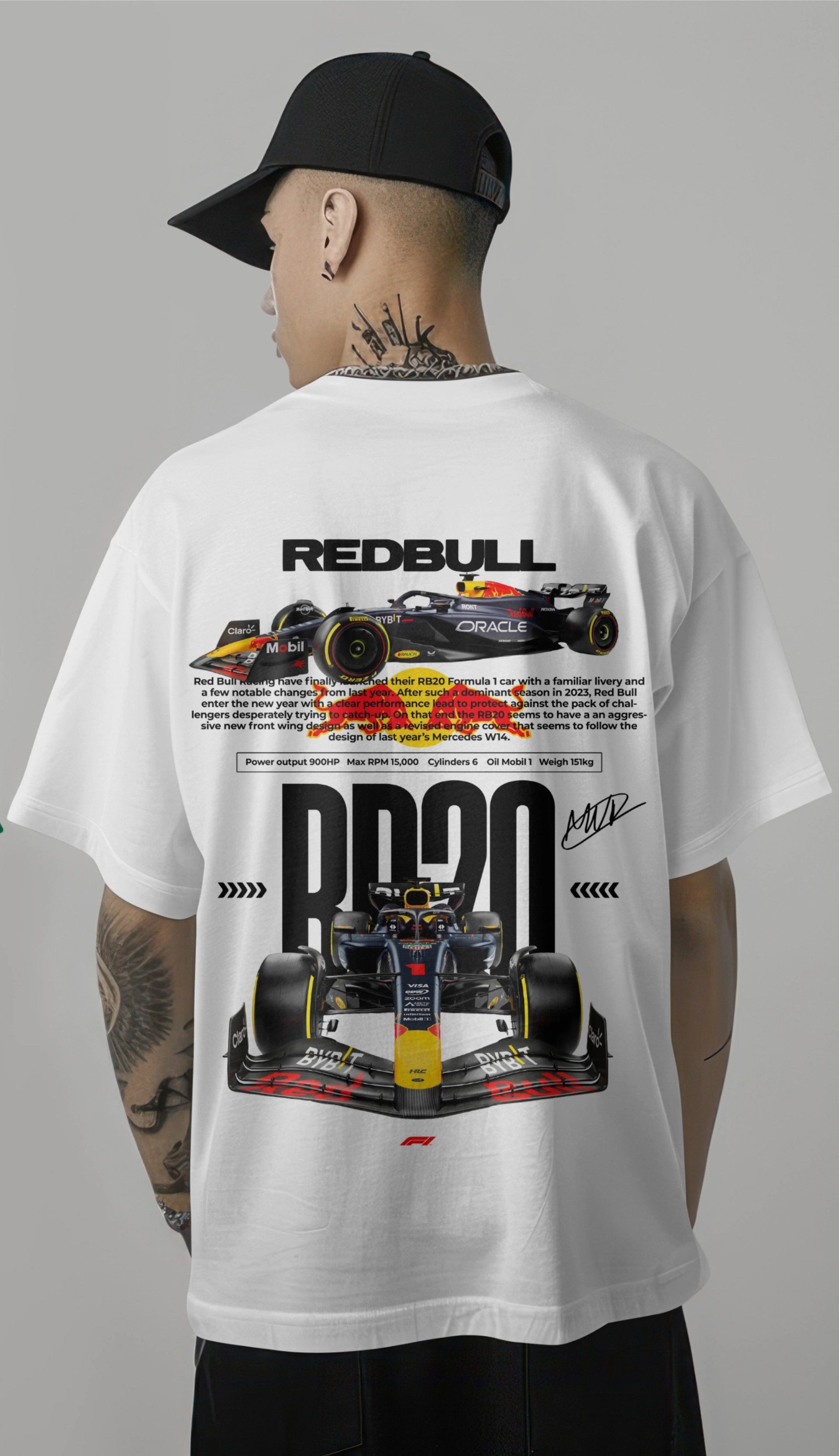 F1 Red Bull Racing 2 Printed Oversized T-shirt Harble Outfits