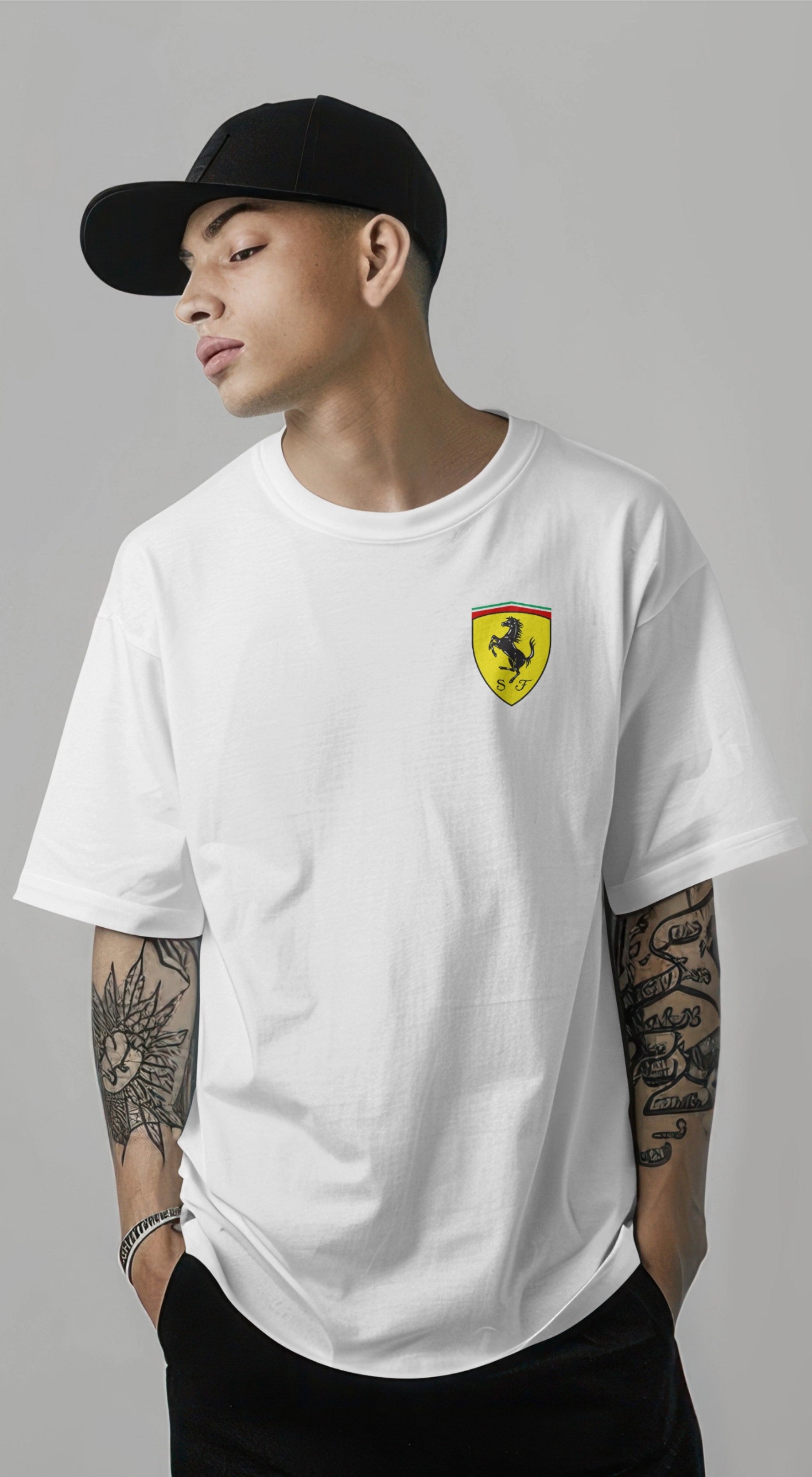 F1 Scuderia Ferrari 1 Printed Oversized T-shirt Harble Outfits