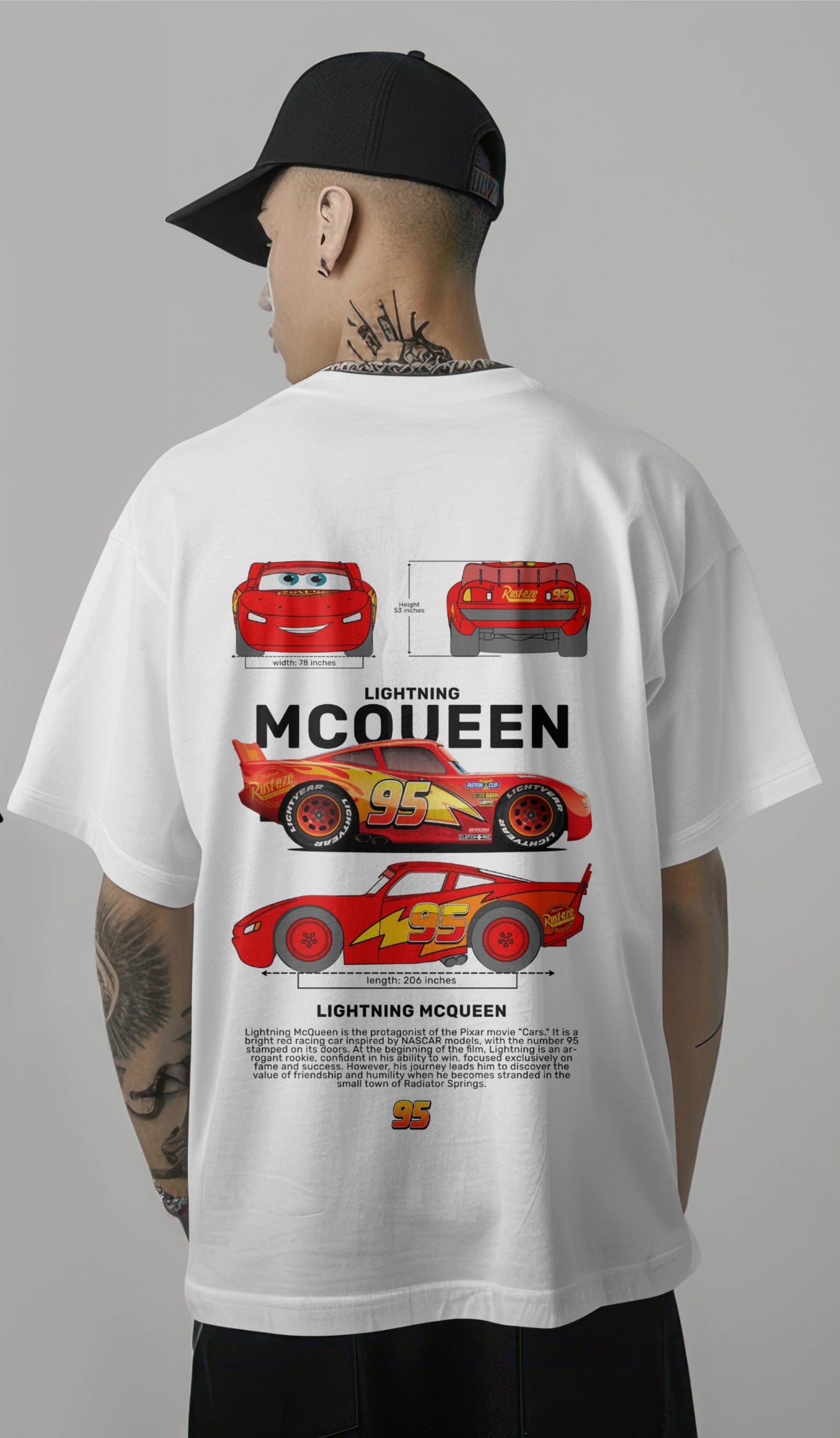 Lightning McQueen Graphic Printed Oversized T-shirt Harble Outfits