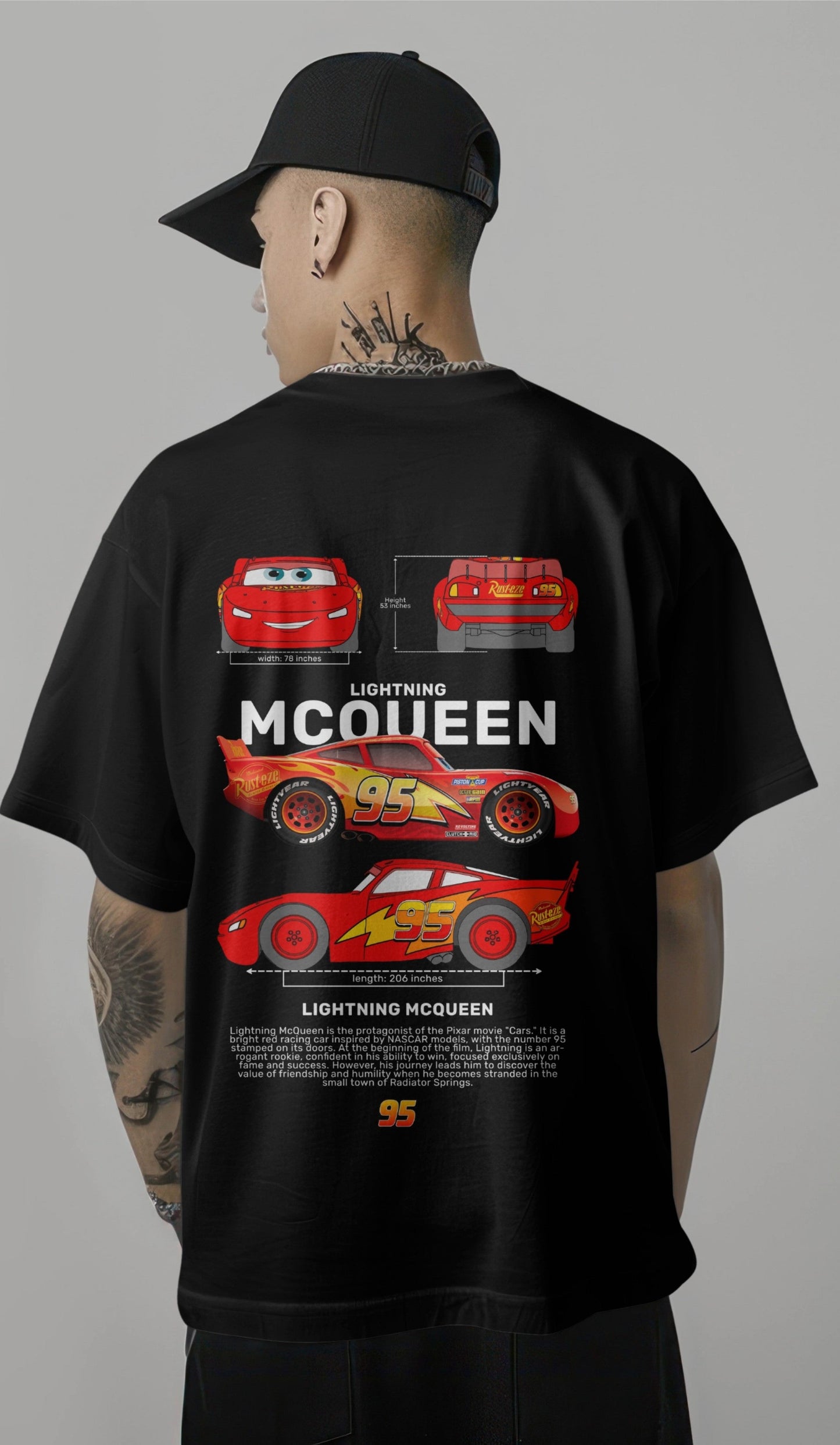 Lightning McQueen Graphic Printed Oversized T-shirt Harble Outfits