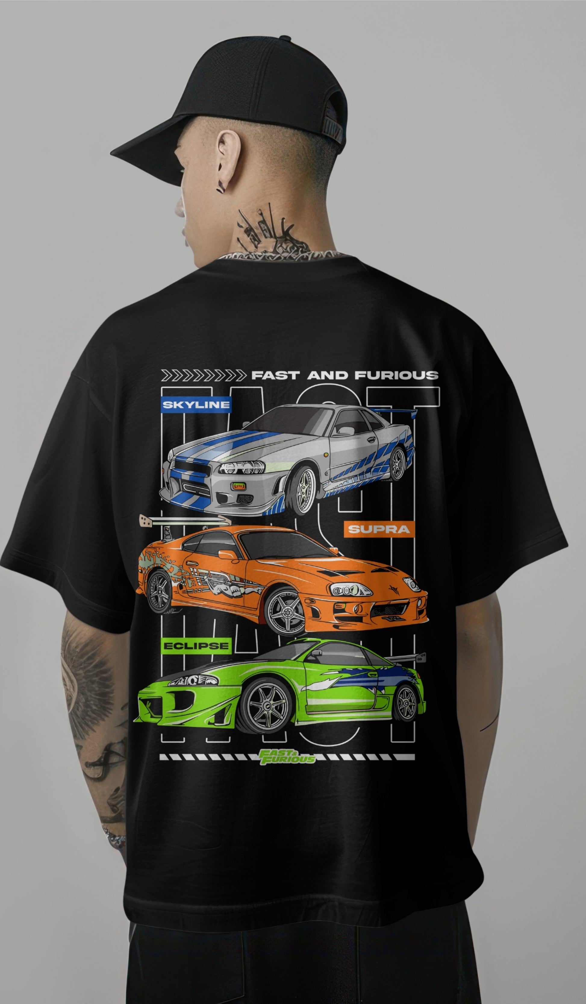 Fast & Furious Legends - Street Racer Series Printed Oversized T-shirt Harble Outfits