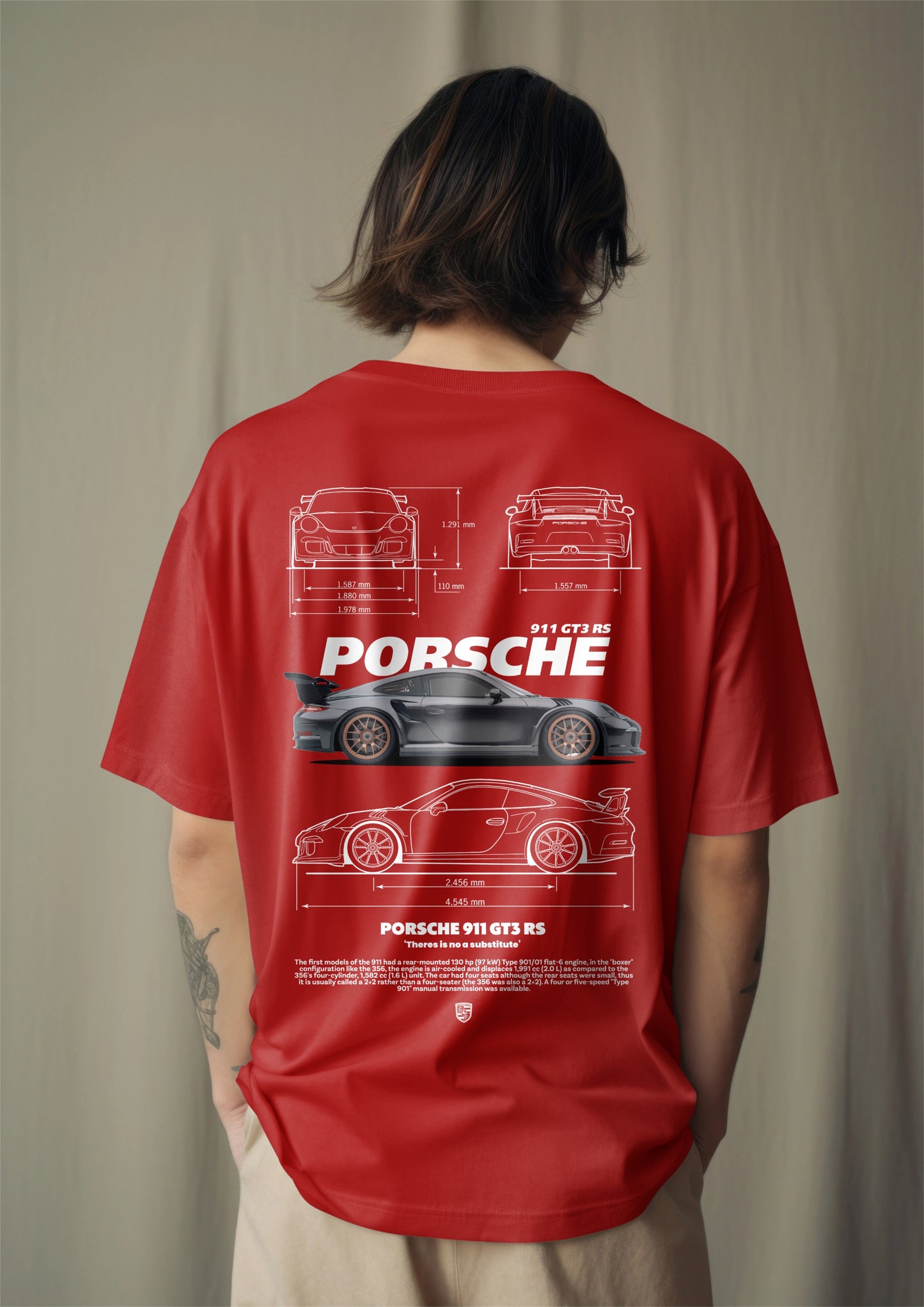 Porsche 911 GT3 RS Graphic Printed Oversized T-shirt Harble Outfits