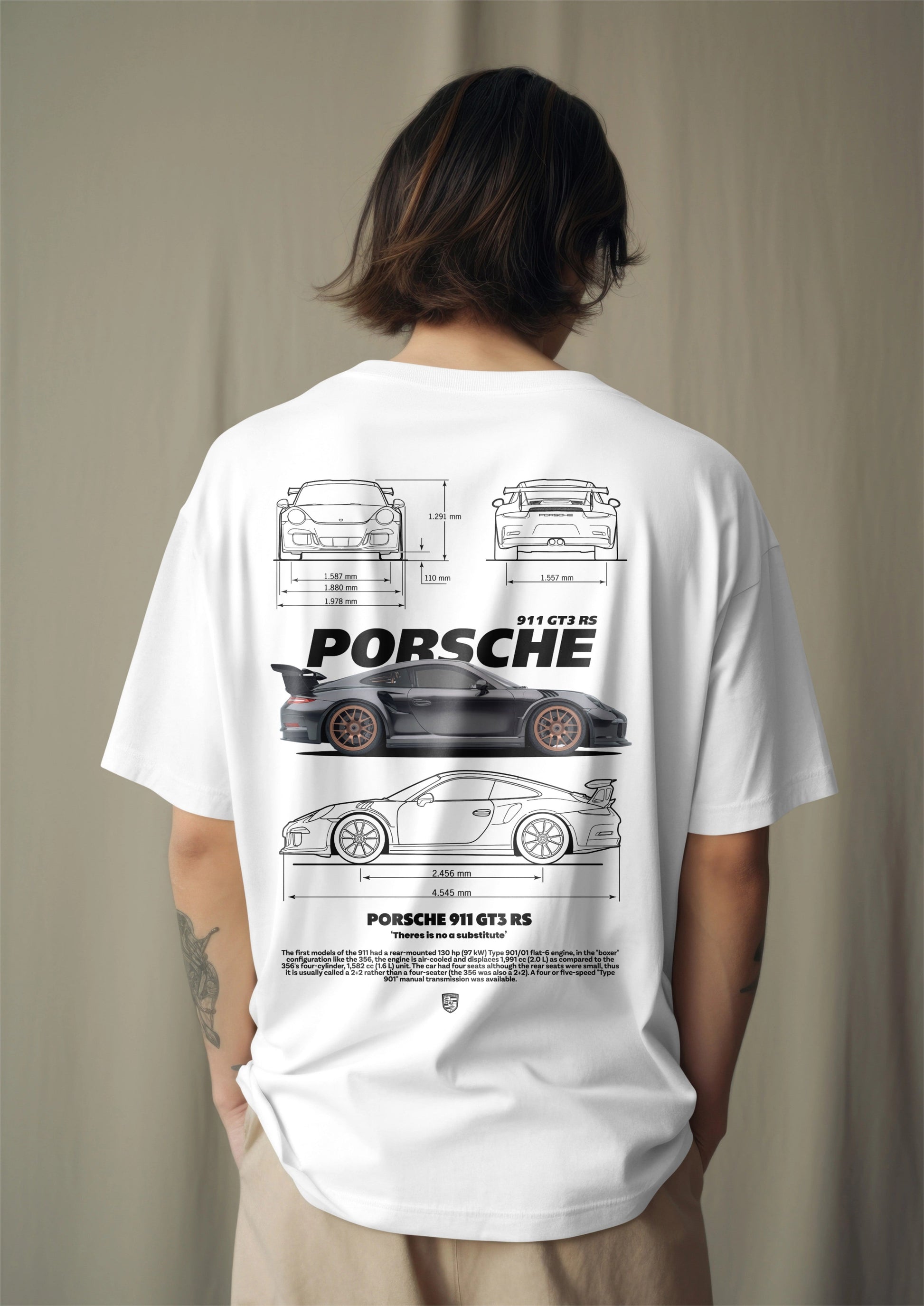 Porsche 911 GT3 RS Graphic Printed Oversized T-shirt Harble Outfits