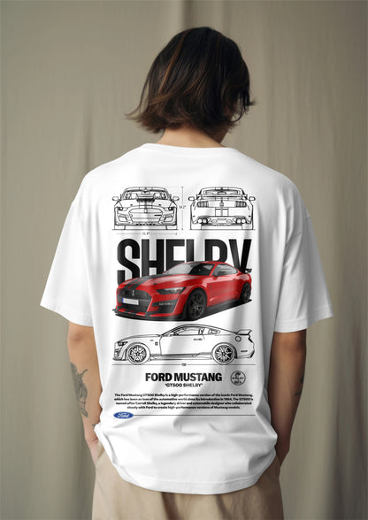 Mustang Shelby GT500 Graphic Printed Oversized T-shirt Harble Outfits