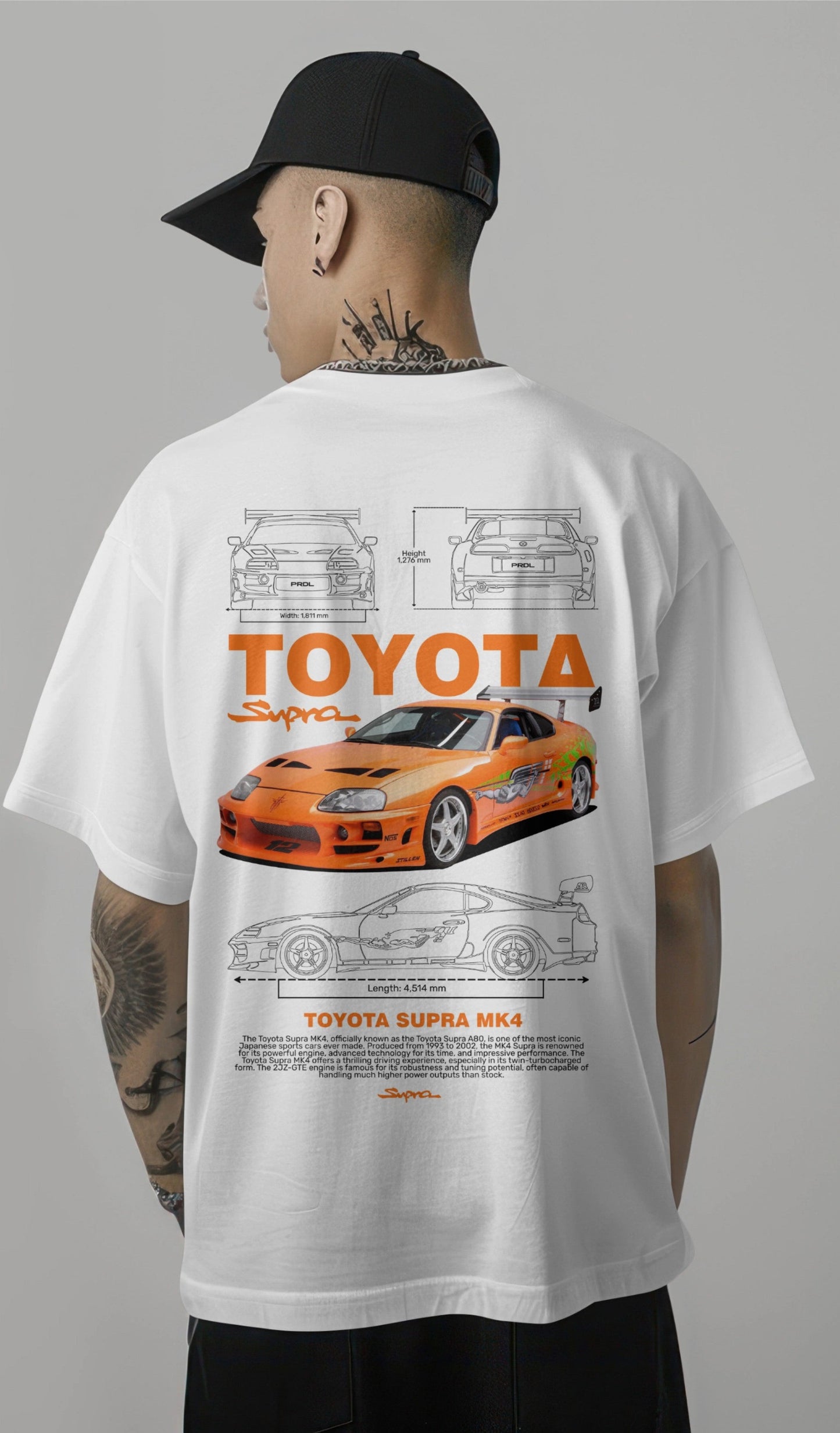 Toyota Supra MK4 Graphic Printed Oversized T-shirt Harble Outfits