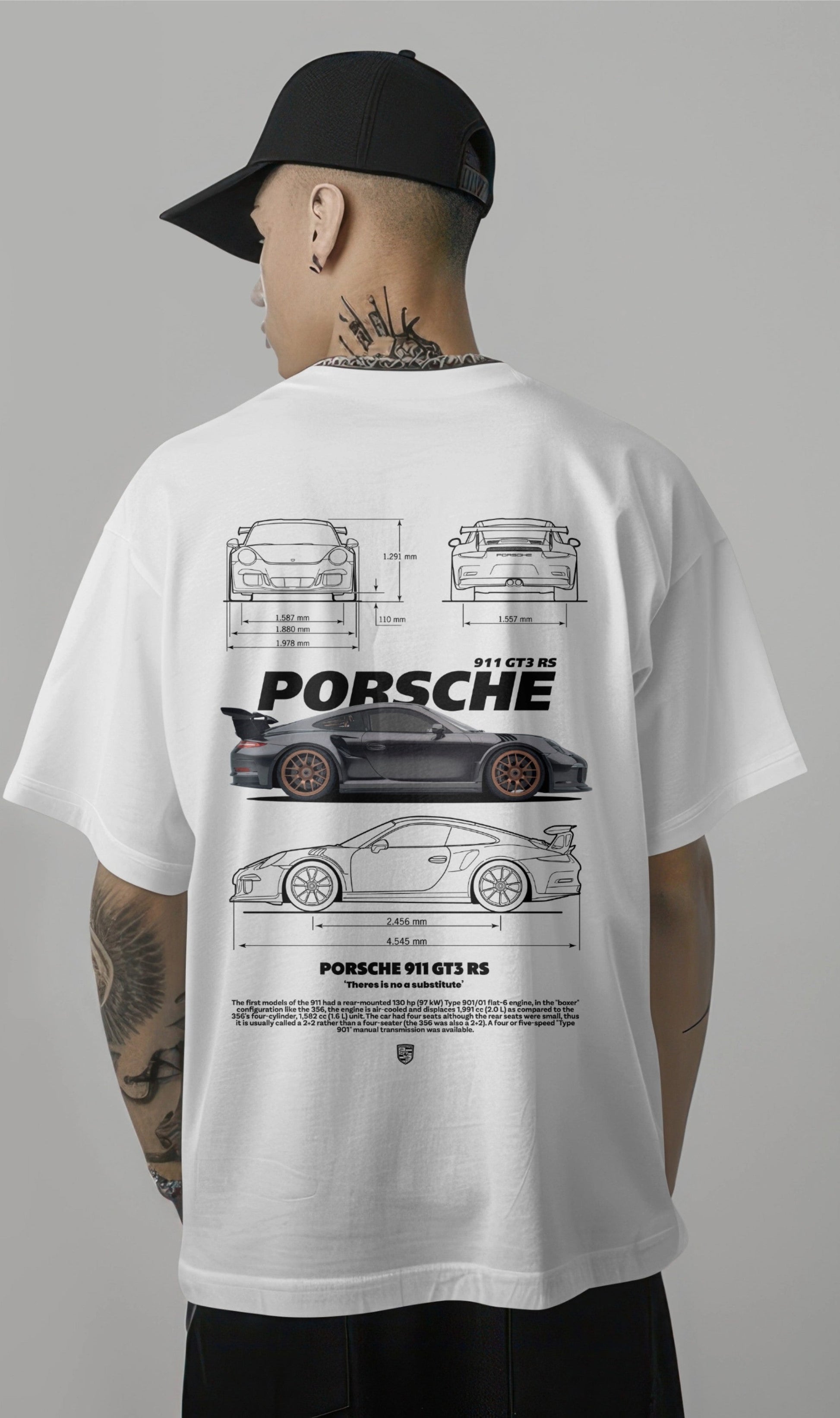 Porsche 911 GT3 RS Graphic Printed Oversized T-shirt Harble Outfits