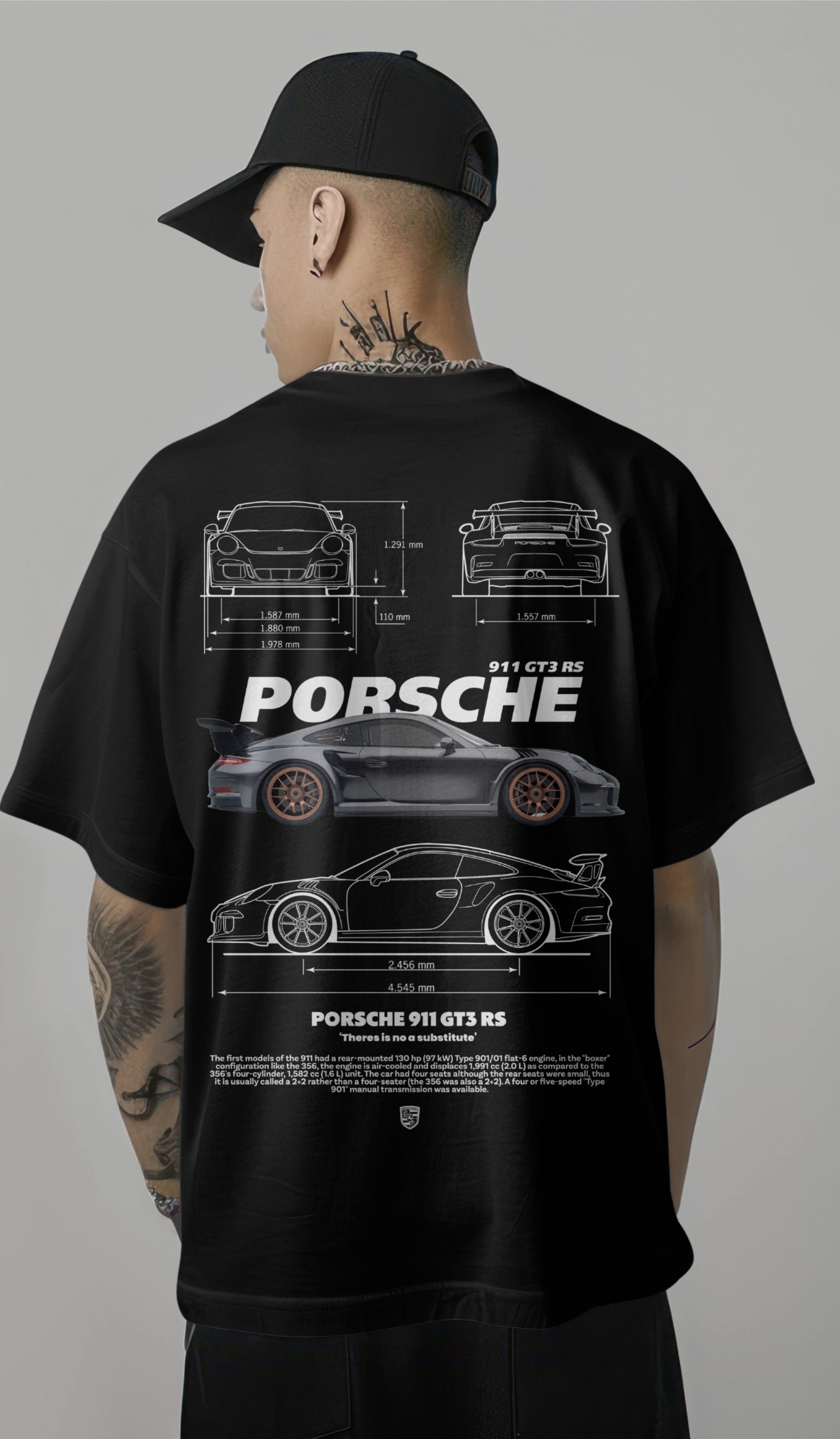 Porsche 911 GT3 RS Graphic Printed Oversized T-shirt Harble Outfits
