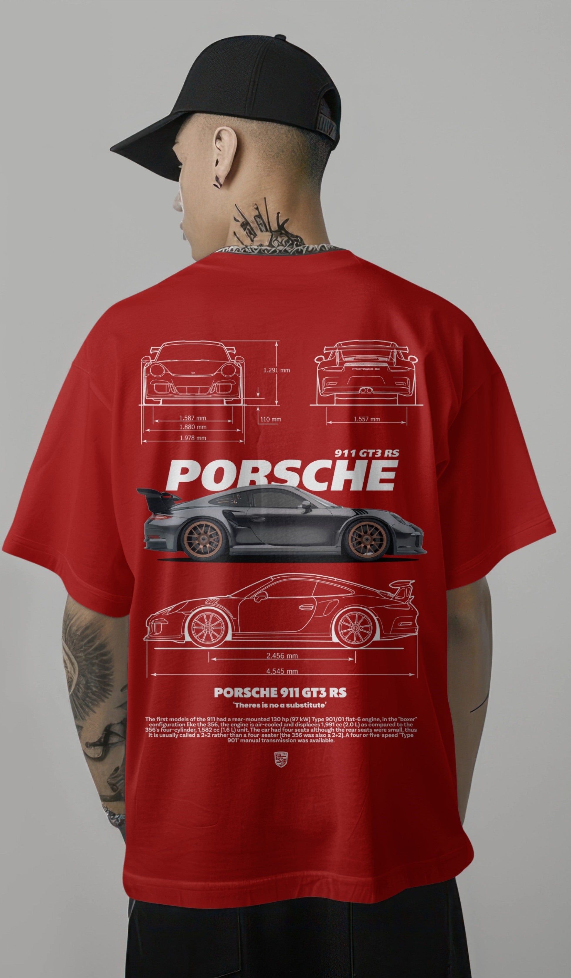 Porsche 911 GT3 RS Graphic Printed Oversized T-shirt Harble Outfits