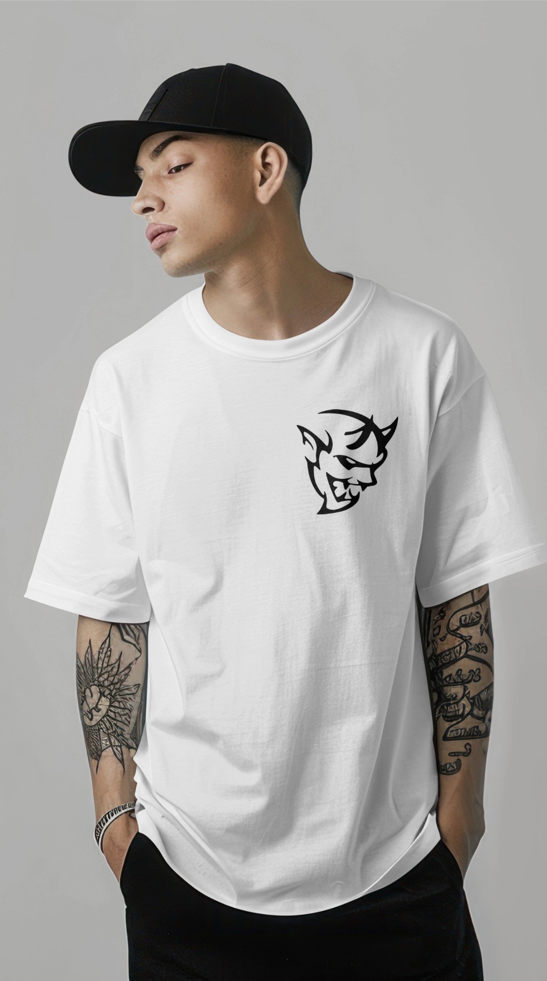Challenger Hellcat Graphic Printed Oversized T-shirt Harble Outfits