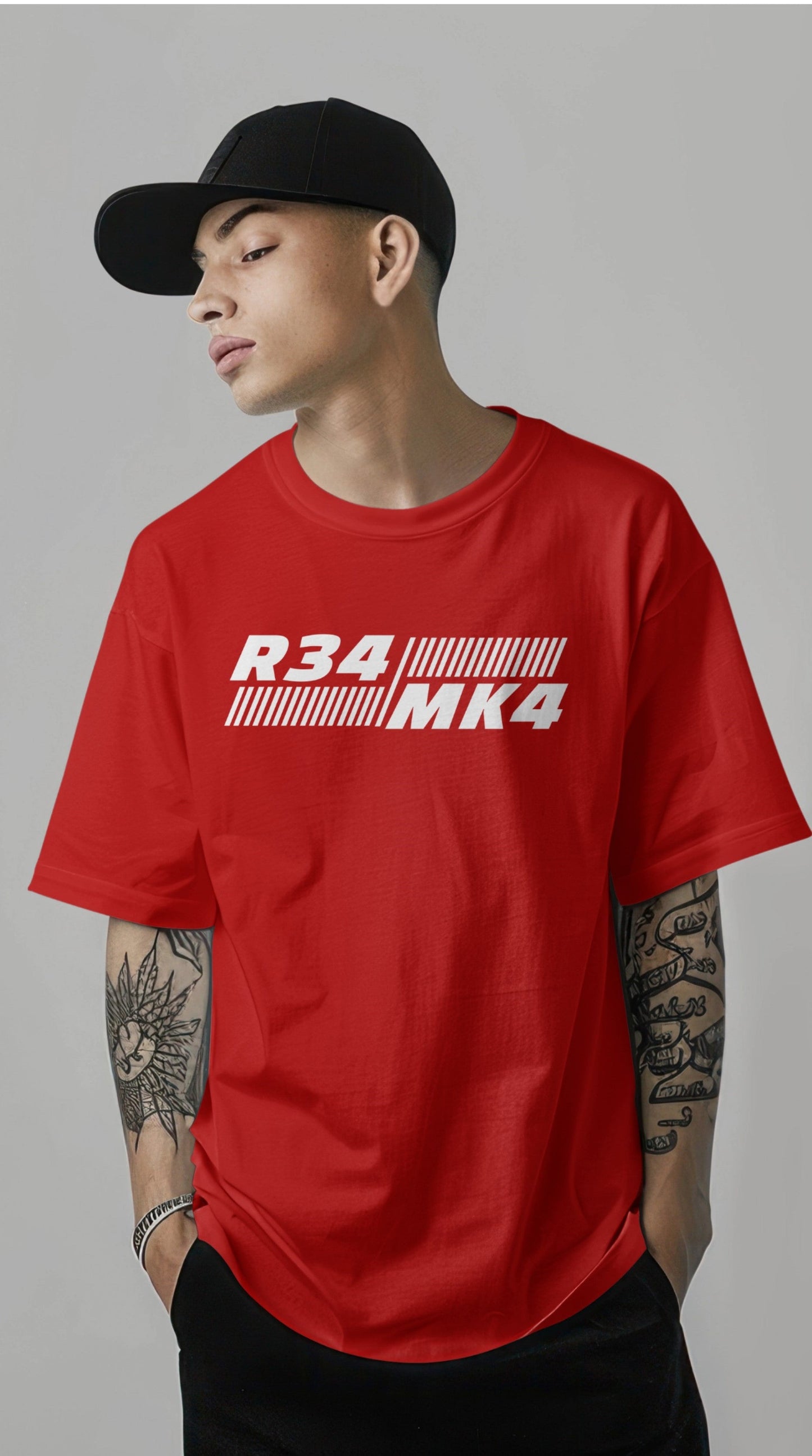 JDM Legends Face-off R34 MK4 Graphic Printed Oversized T-shirt Harble Outfits