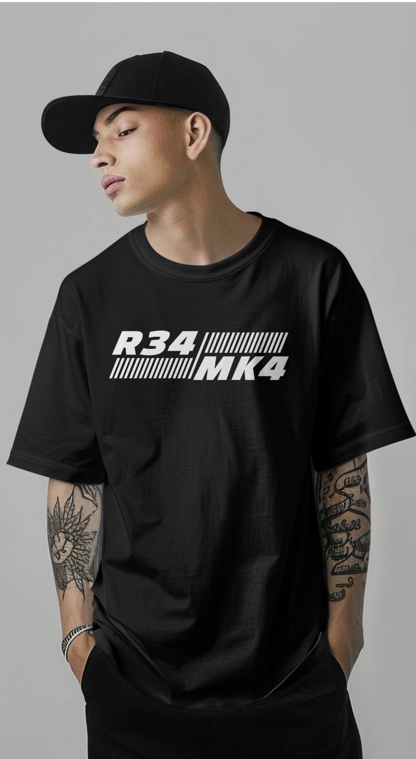JDM Legends Face-off R34 MK4 Graphic Printed Oversized T-shirt Harble Outfits