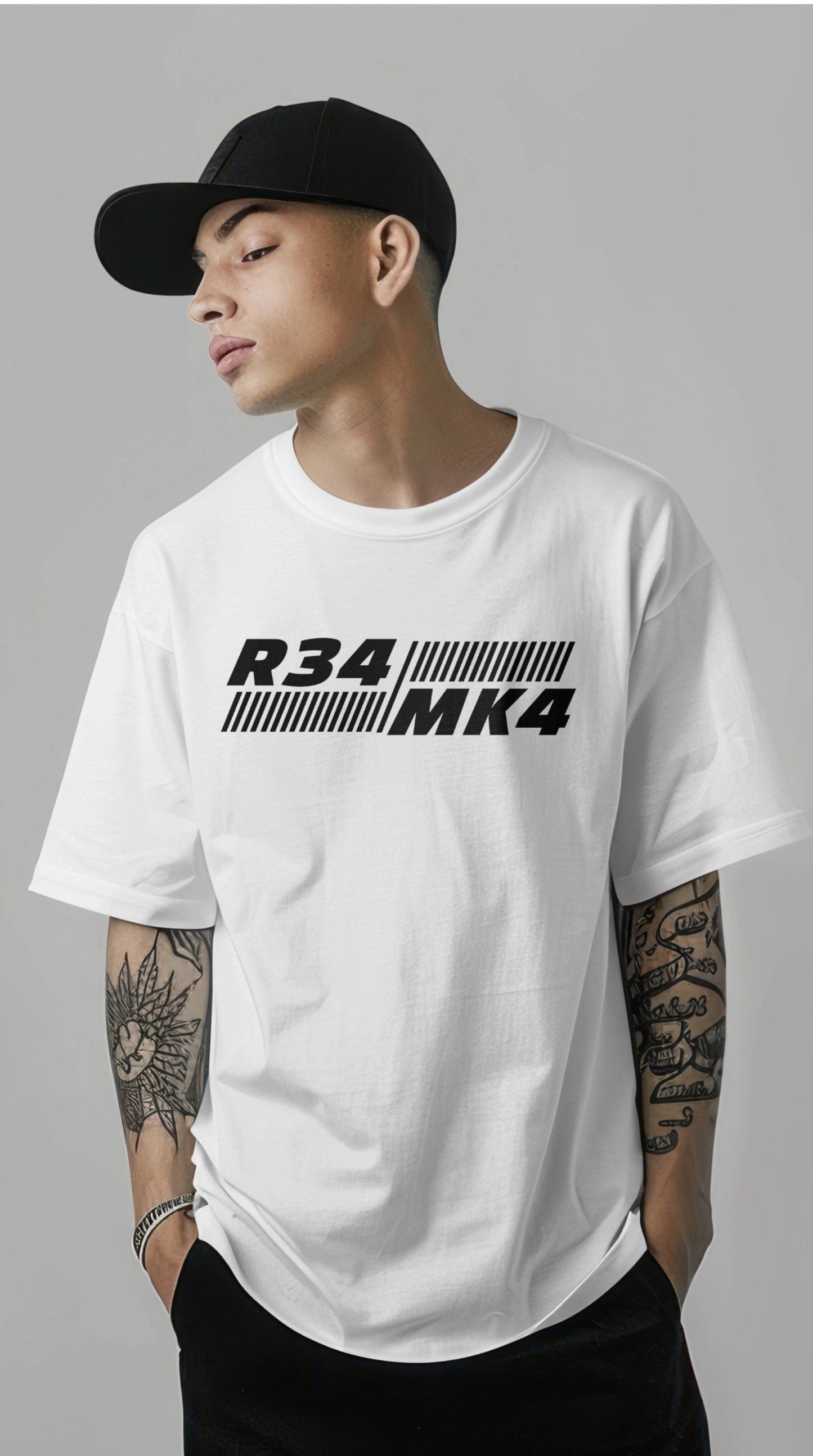 JDM Legends Face-off R34 MK4 Graphic Printed Oversized T-shirt Harble Outfits