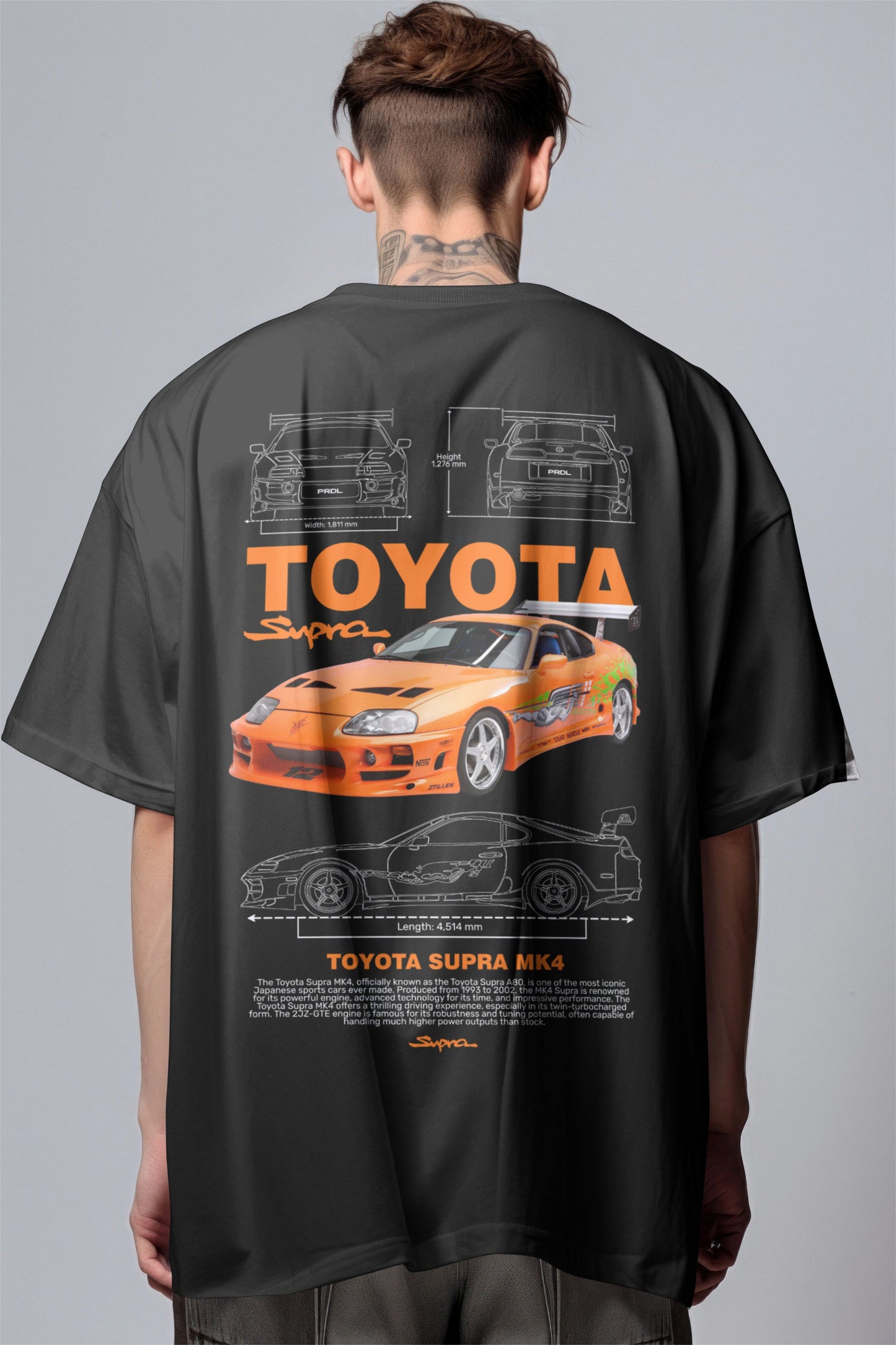 Toyota Supra MK4 Graphic Printed Oversized T-shirt Harble Outfits